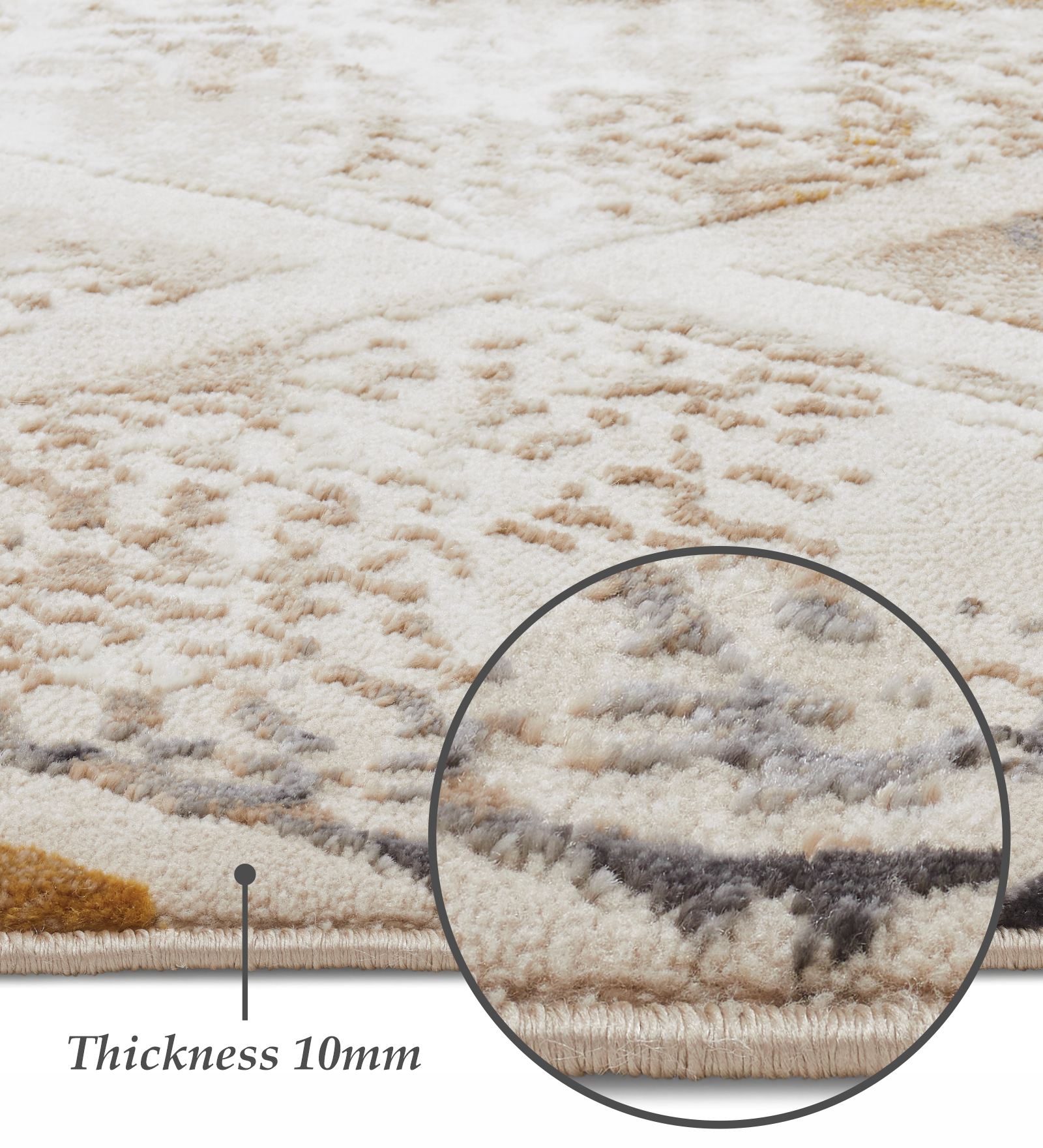 Seher Abstract Machine Made Carpet Beige Antracite