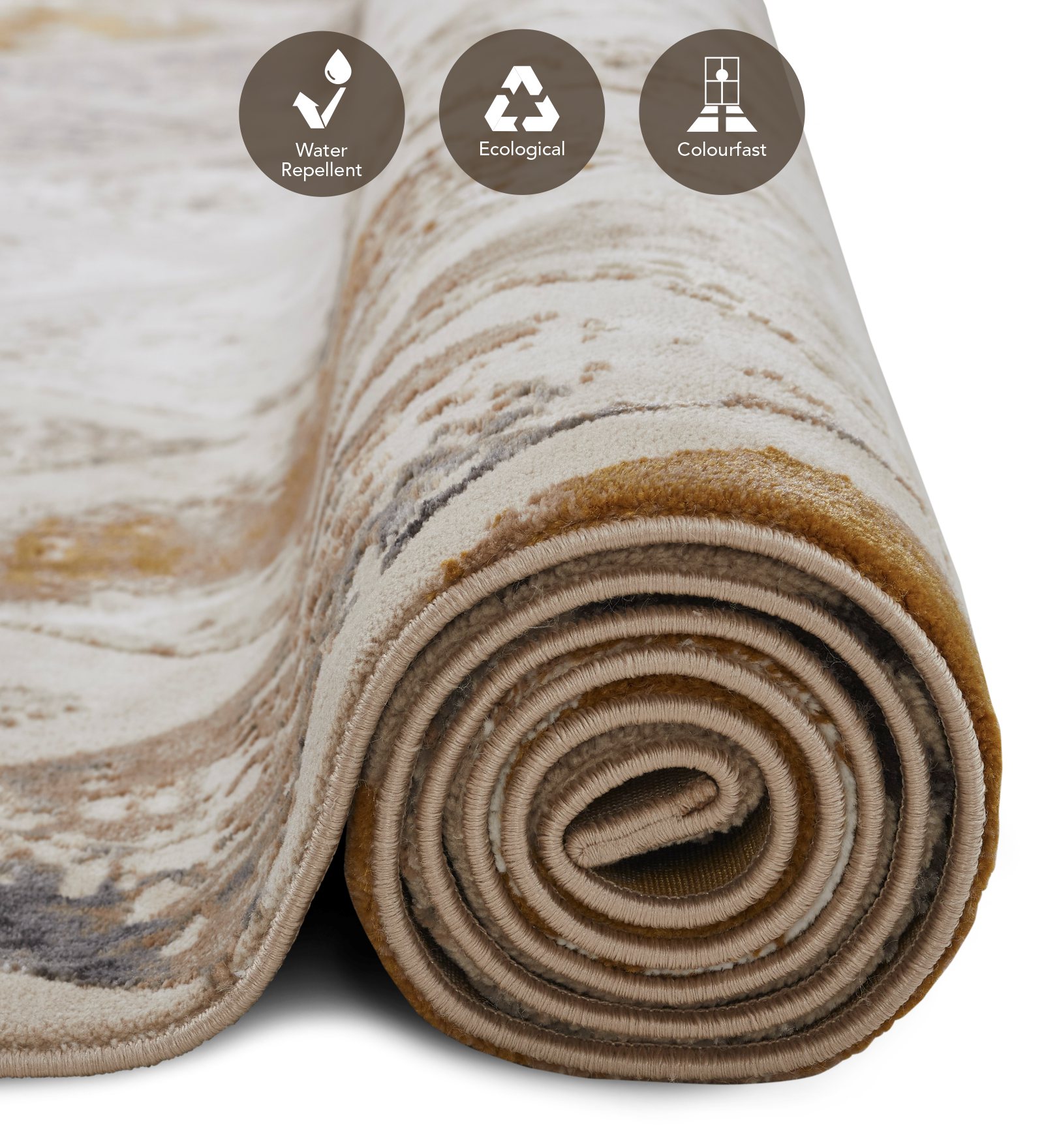 Seher Abstract Machine Made Carpet Beige Antracite