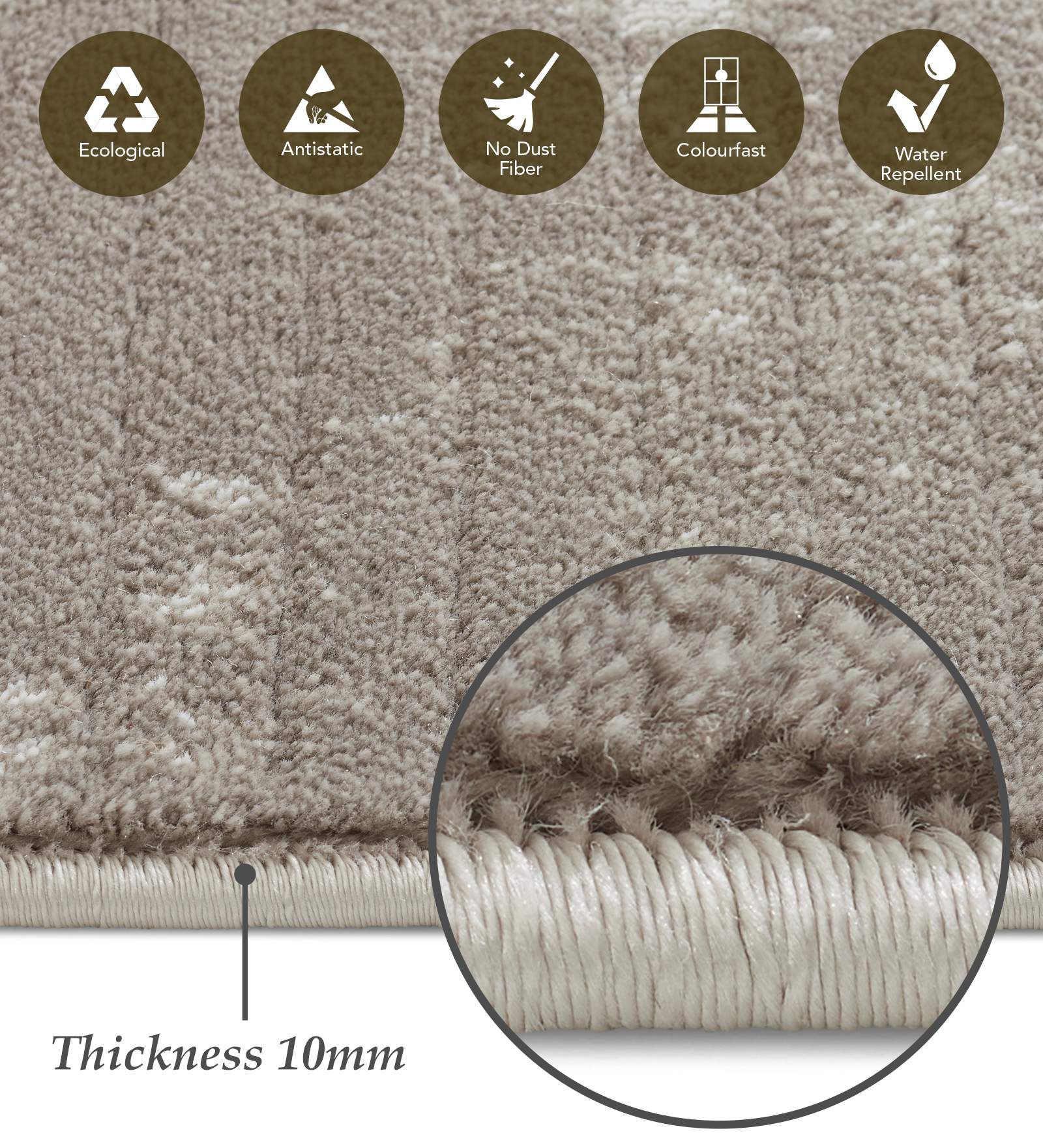 Flamme Polypropylene Abstract Runner Olive and Mustard