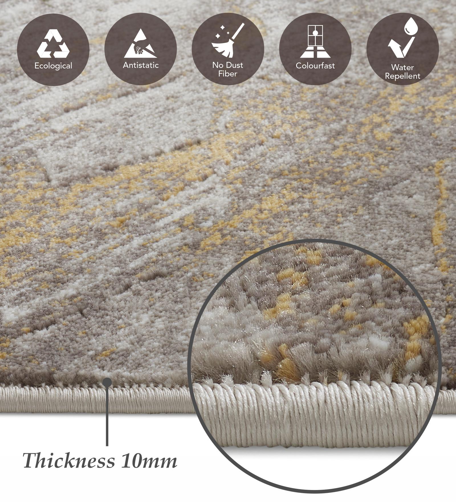 Flamme Polypropylene Abstract Runner Brown and Cream