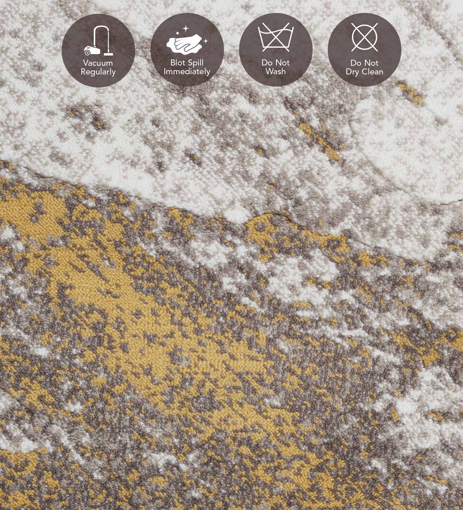 Flamme Polypropylene Abstract Runner Brown and Cream