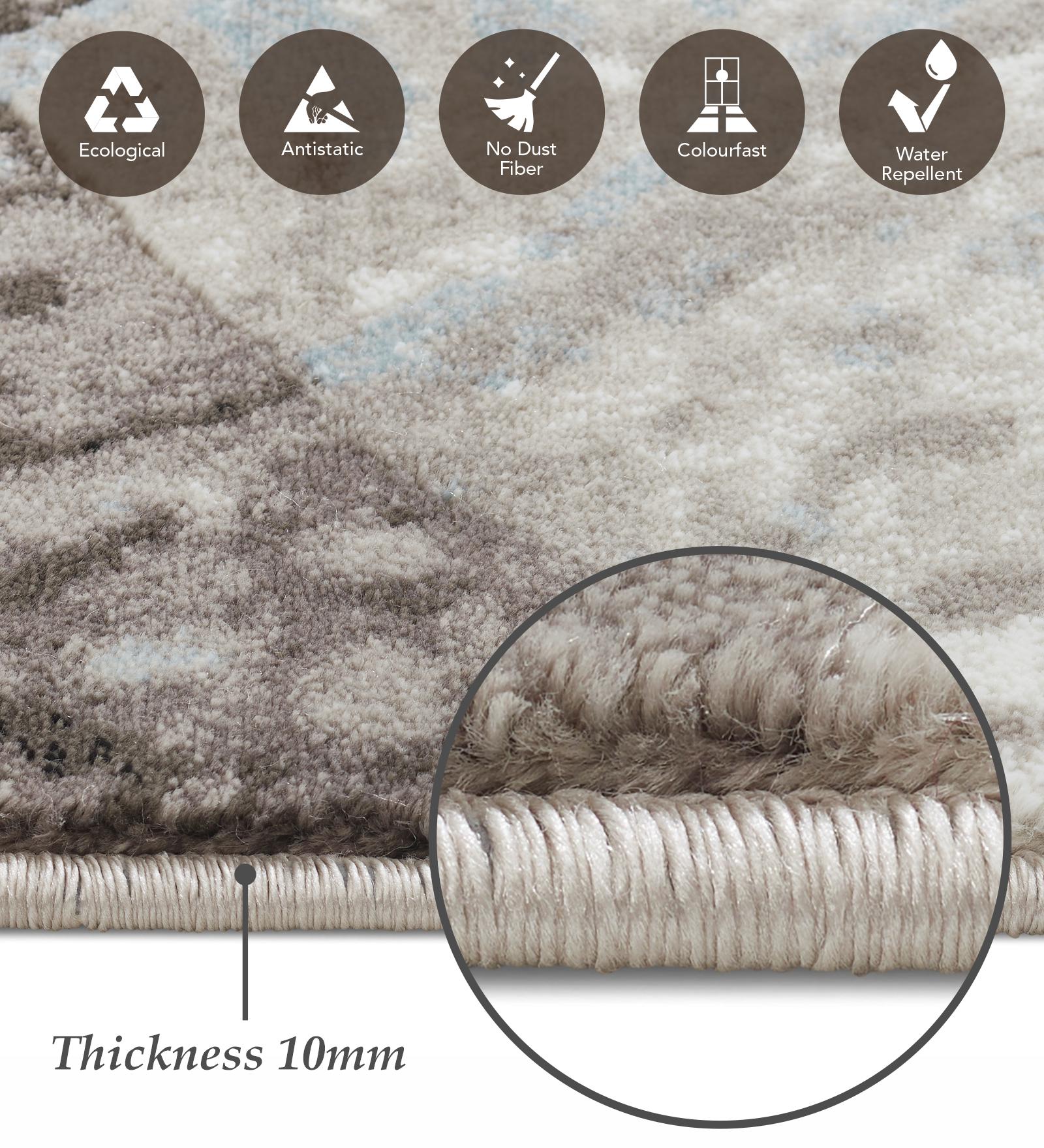 Flamme Polypropylene Abstract Runner Cream and Brown