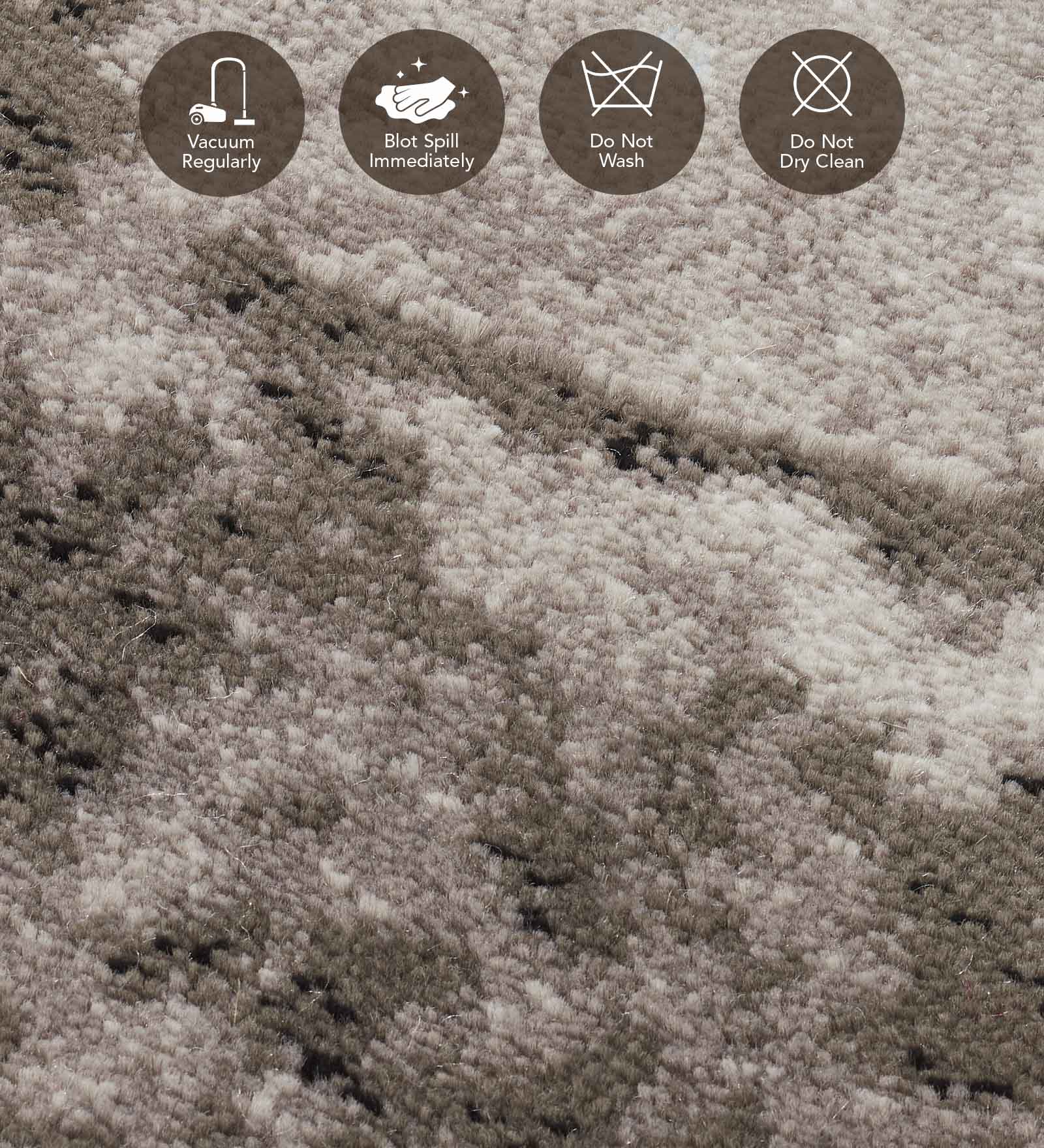 Flamme Polypropylene Abstract Runner Cream and Brown