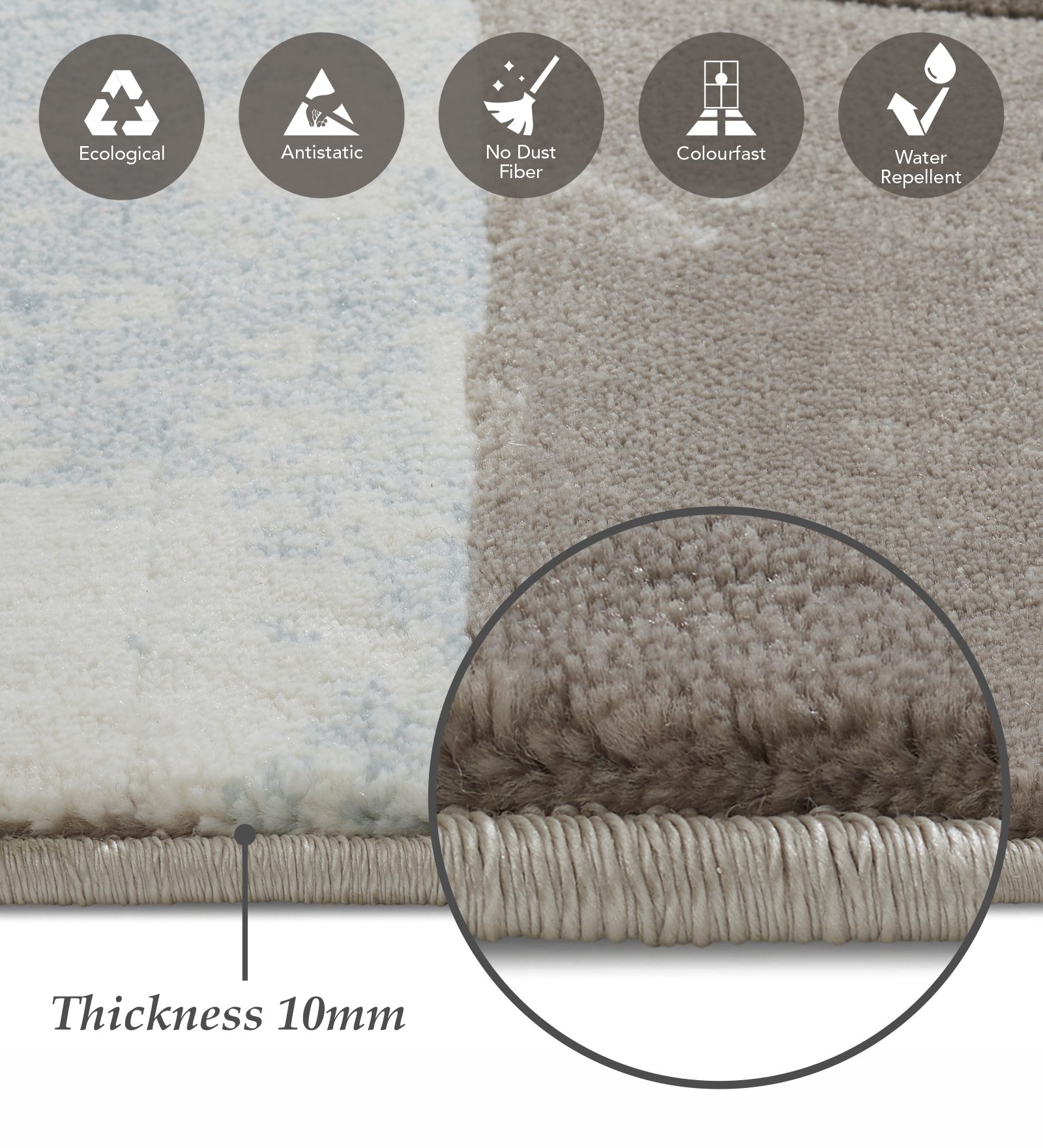 Flamme Abstract Machine Made Runner Blue and Brown