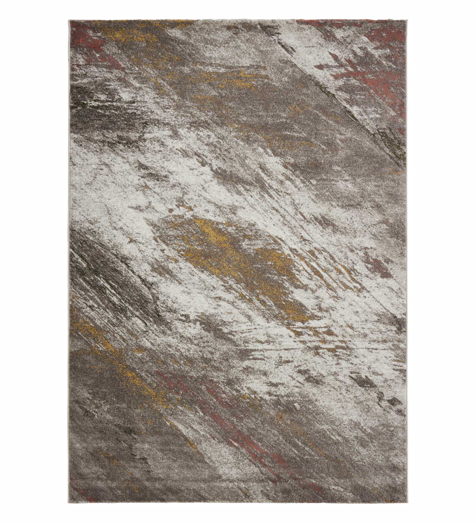 Flamme Polypropylene Abstract Carpet Brown and Cream