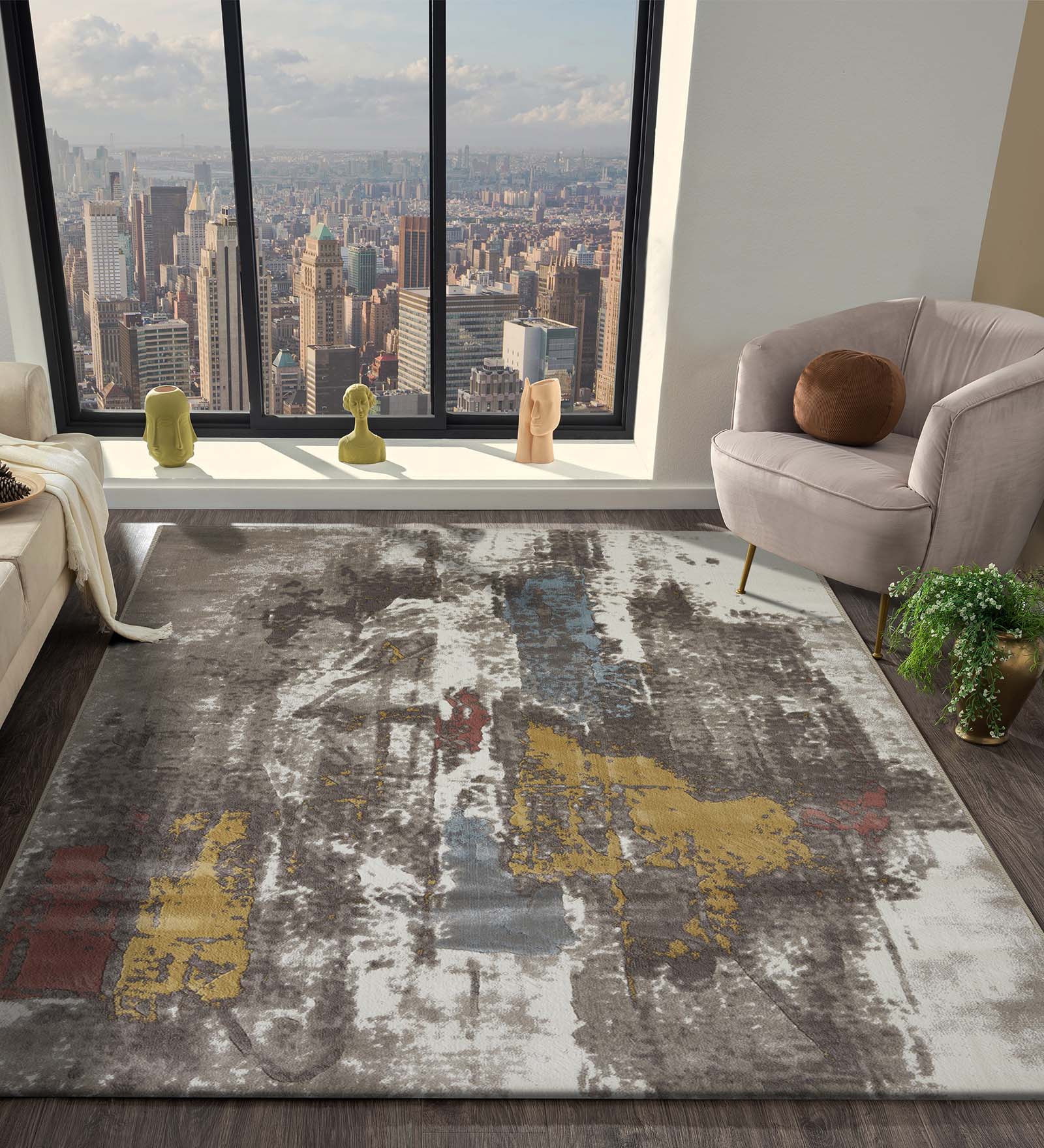 Flamme Polypropylene Abstract Carpet Multi