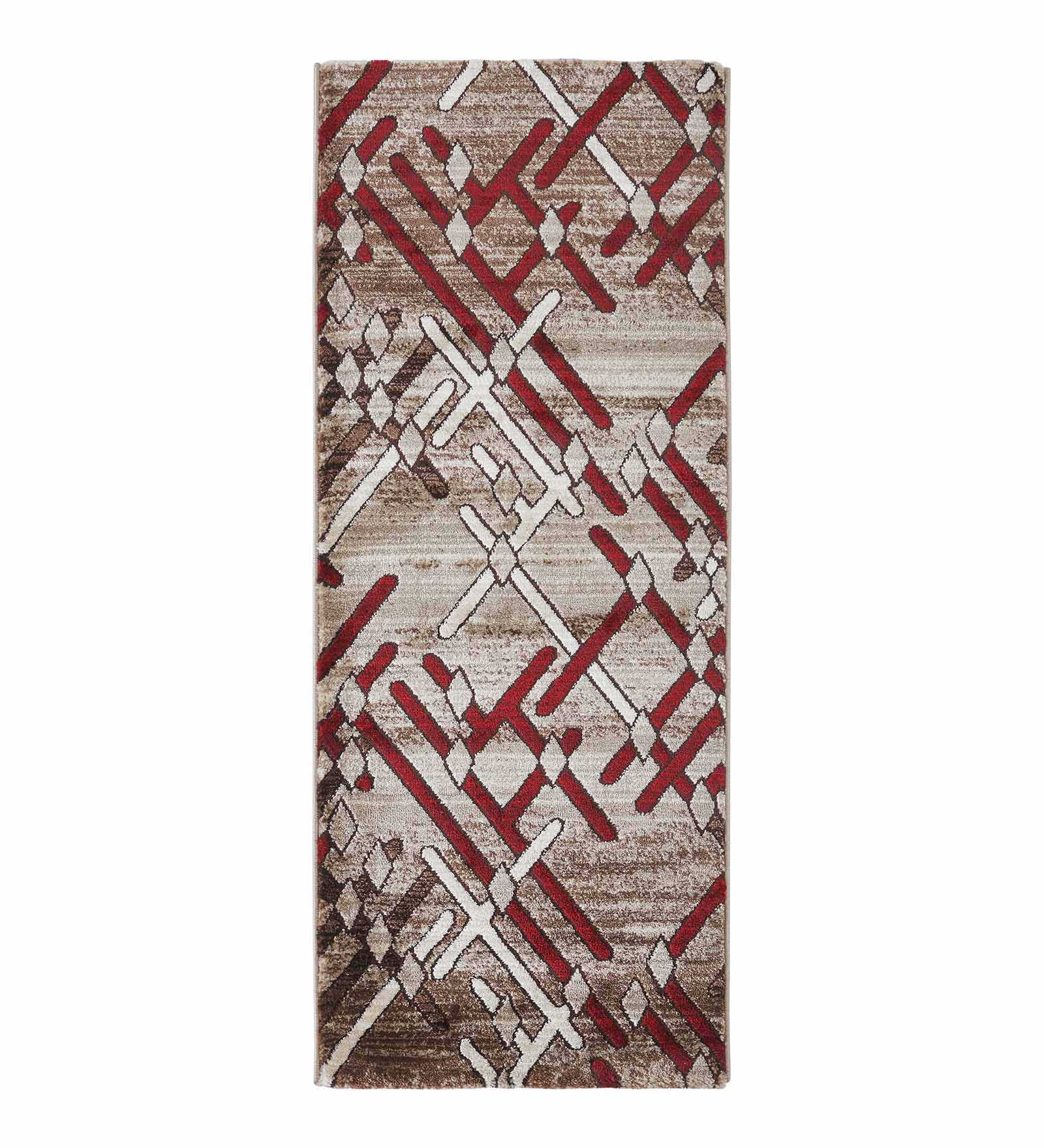 Genious Machine Made Runner Brown and Burgundy