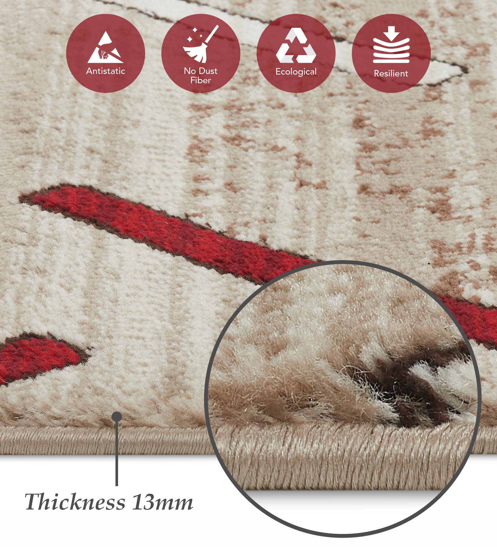 Genious Machine Made Runner Brown and Burgundy