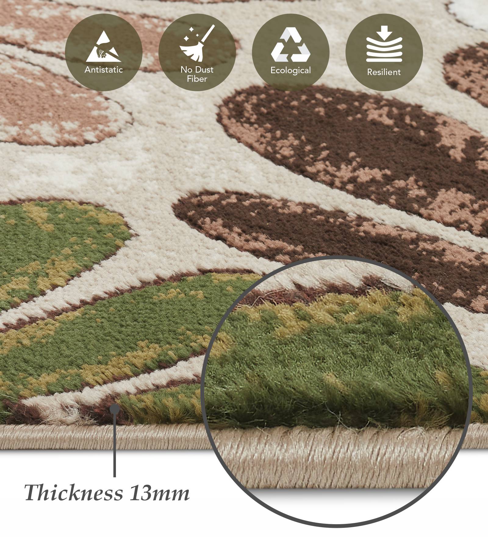 Genious Machine Made Runner Green and Beige