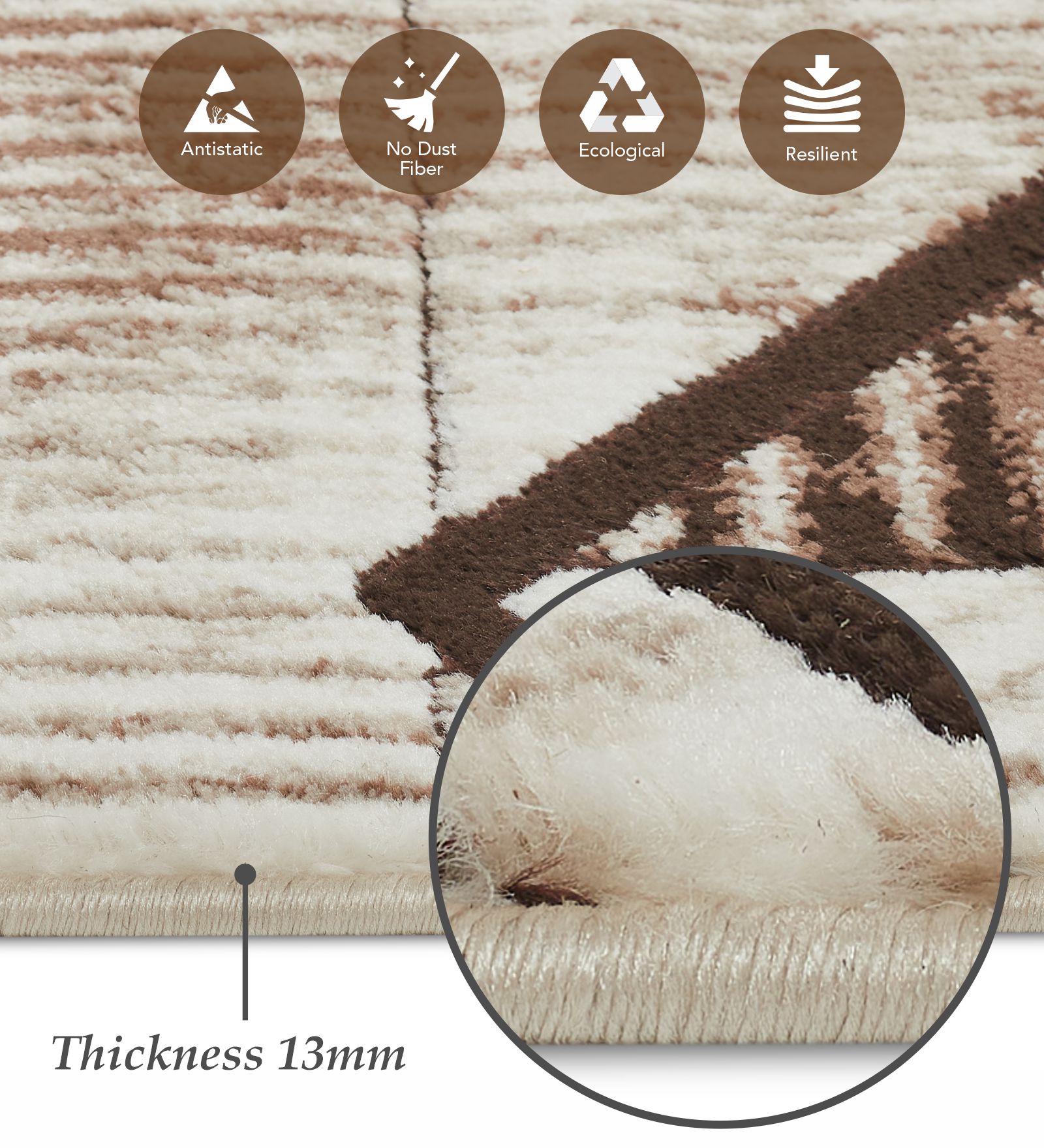 Genious Machine Made Runner Brown and Beige