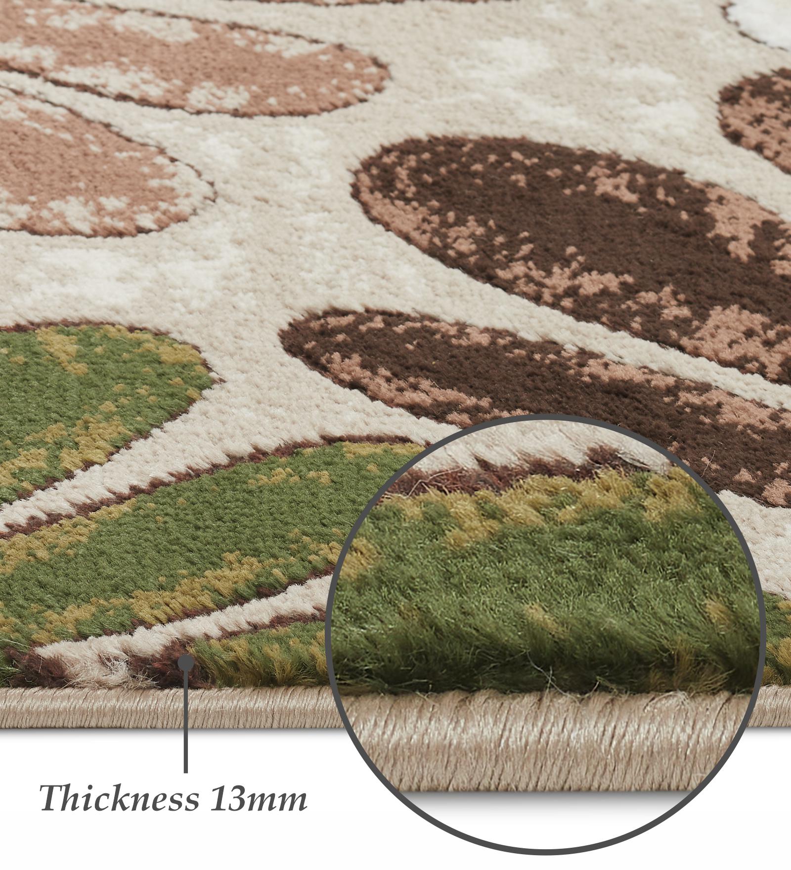 Genious Machine Made Carpet Green and Beige