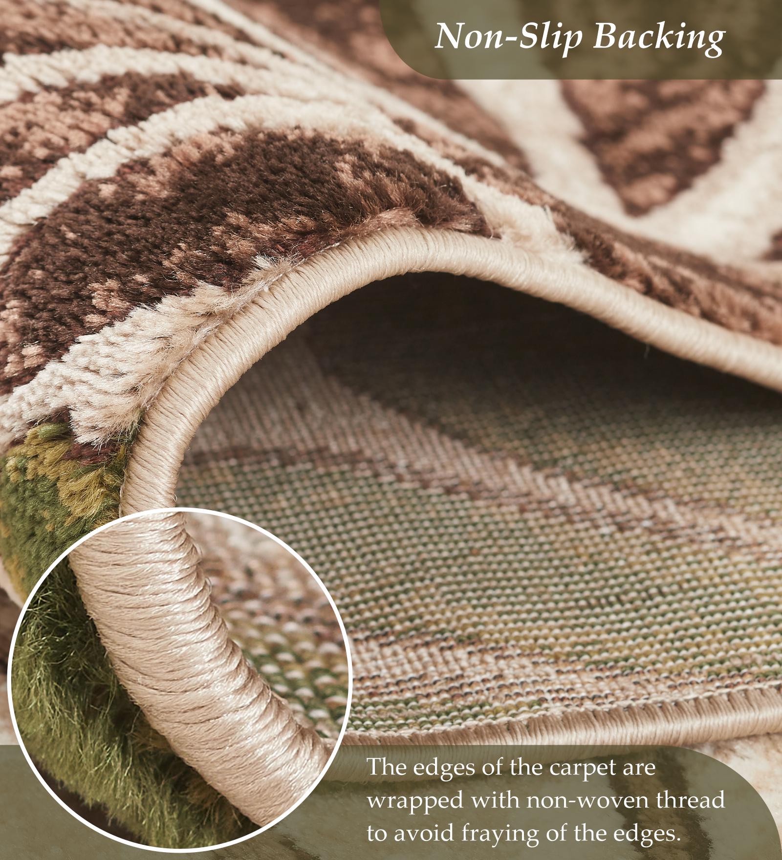 Genious Machine Made Carpet Green and Beige