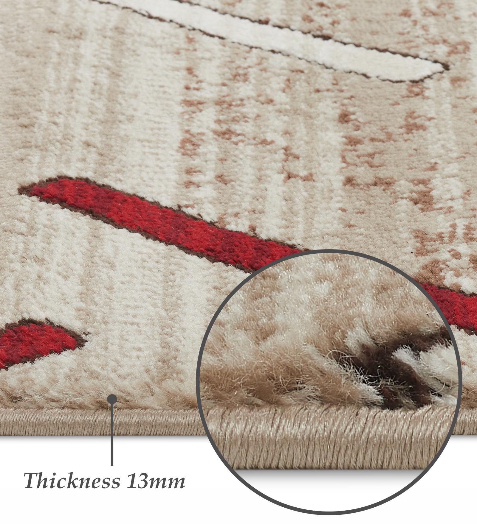 Genious Machine Made Carpet Brown and Burgundy