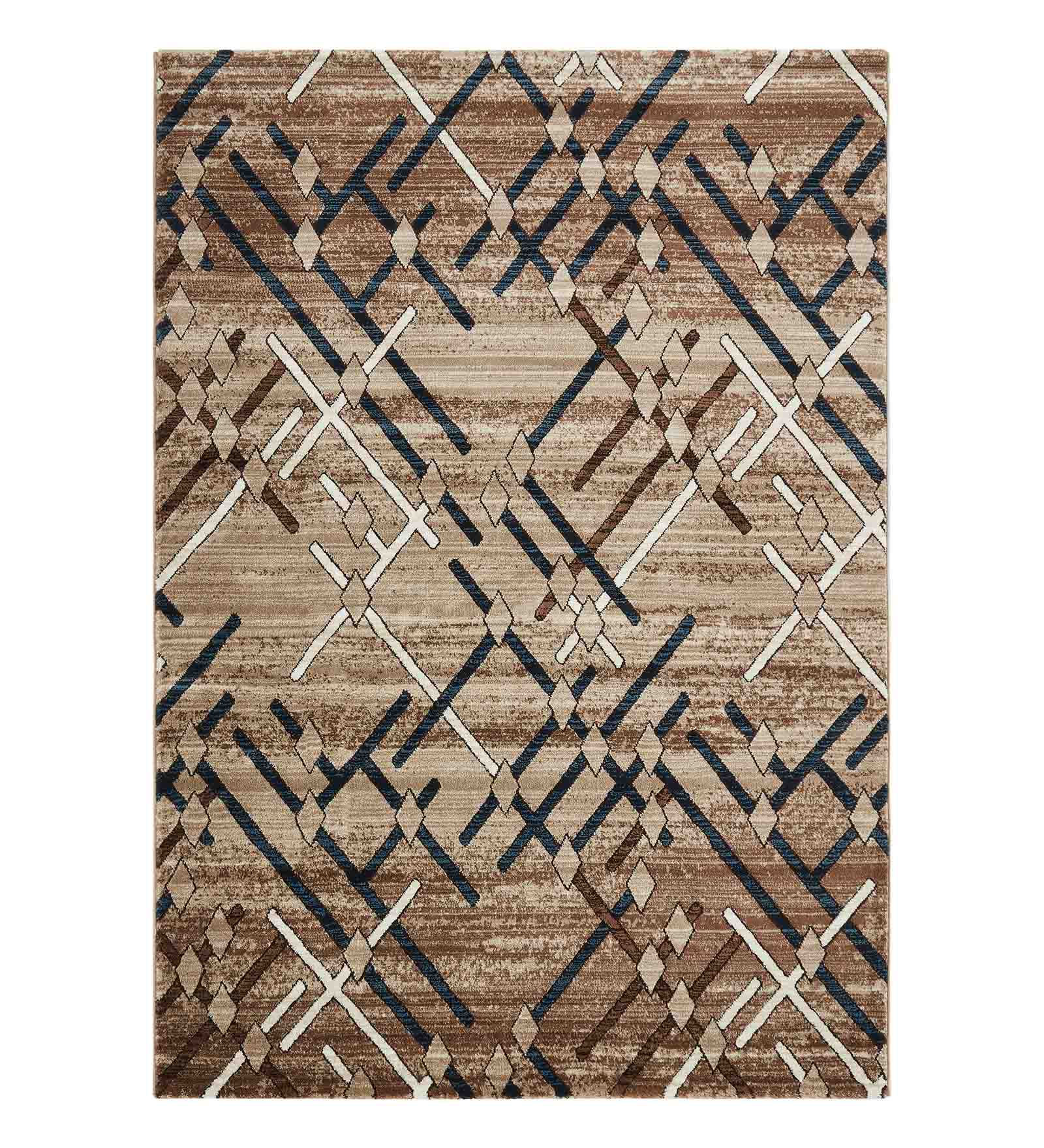 Genious Machine Made Carpet Navy and Brown
