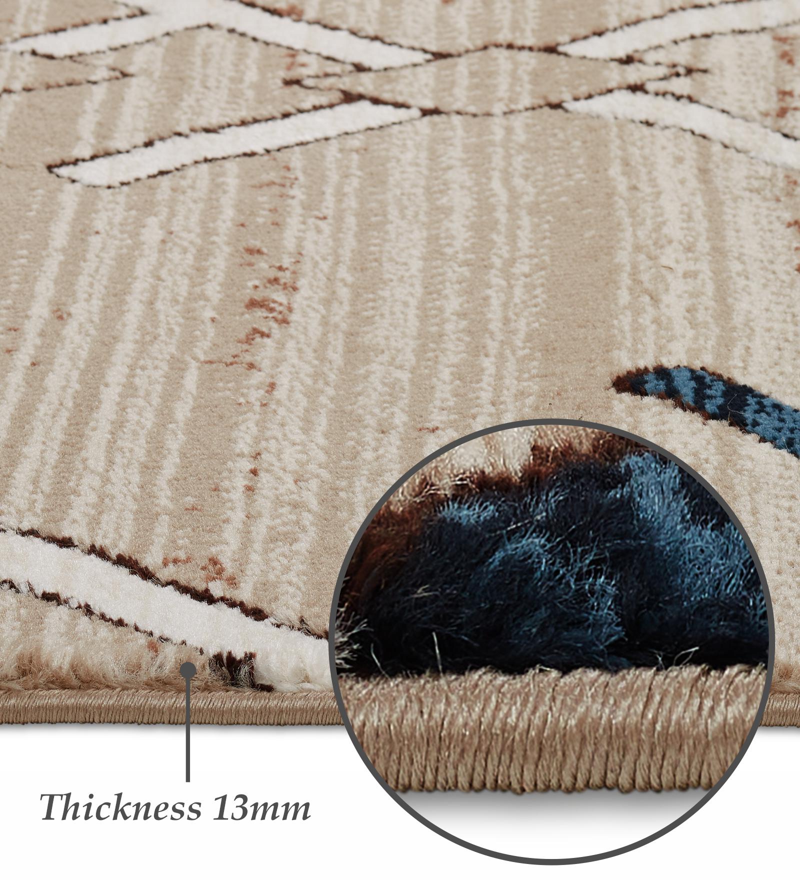 Genious Machine Made Carpet Navy and Brown