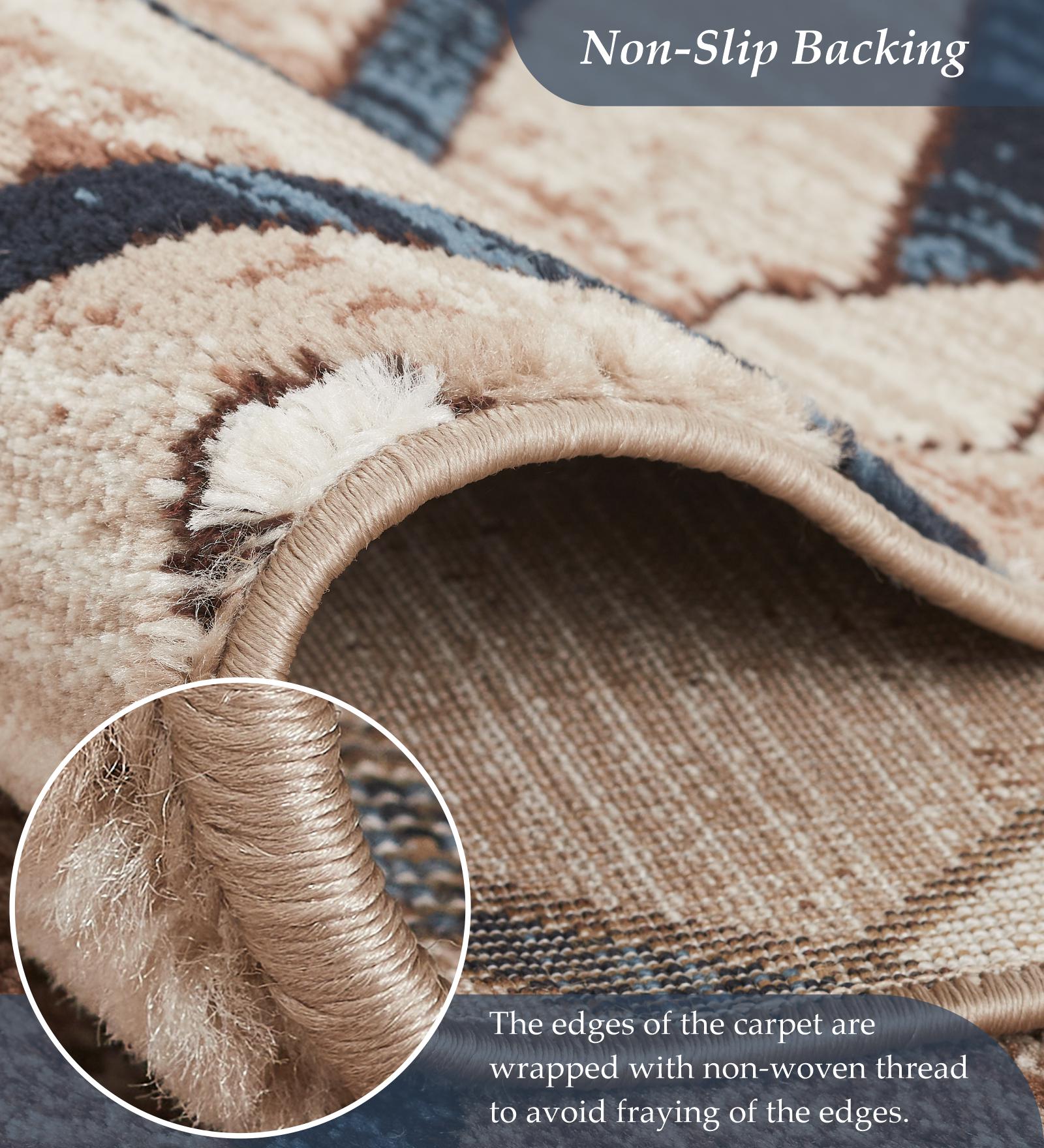 Genious Machine Made Carpet Navy and Brown
