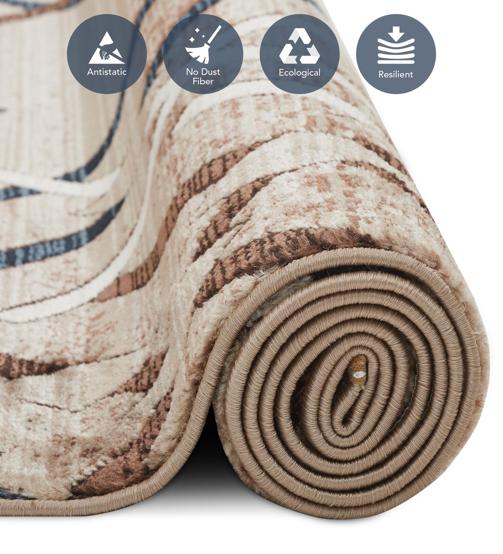 Genious Machine Made Carpet Navy and Brown