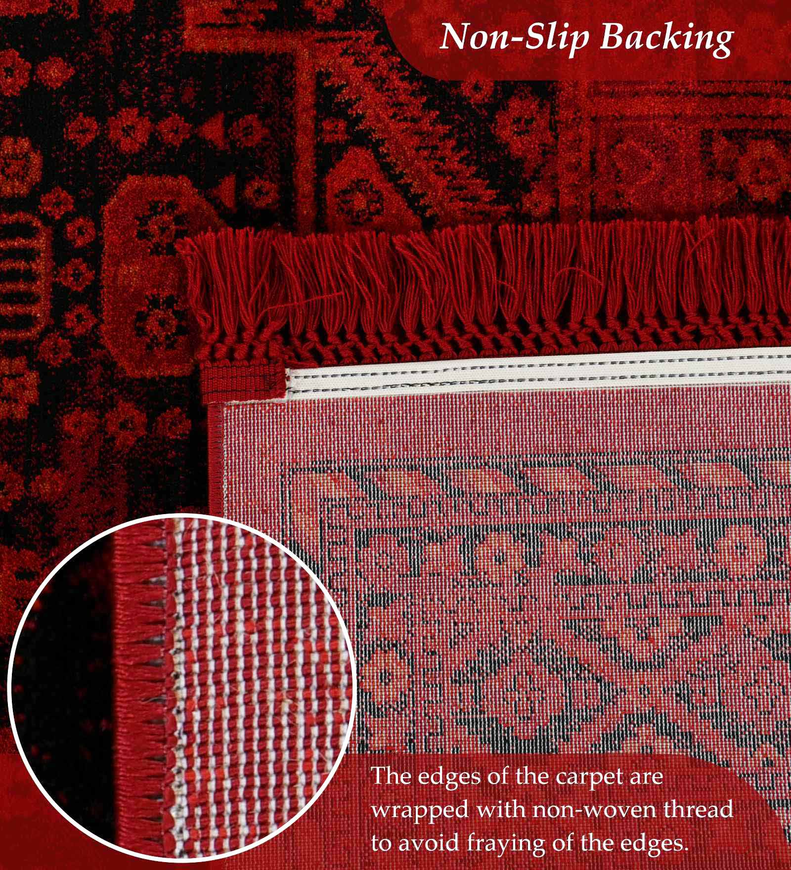Afghan Classical Bedside Runner Red