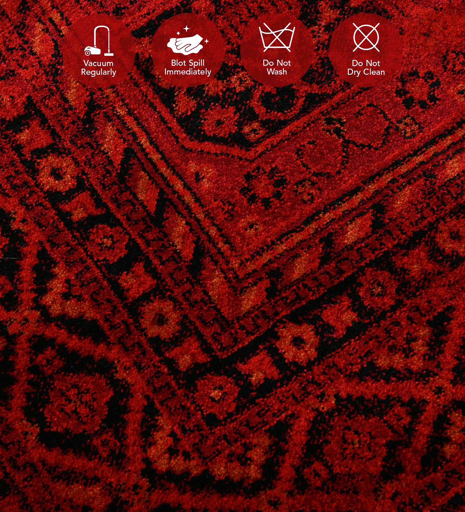 Afghan Classical Bedside Runner Red