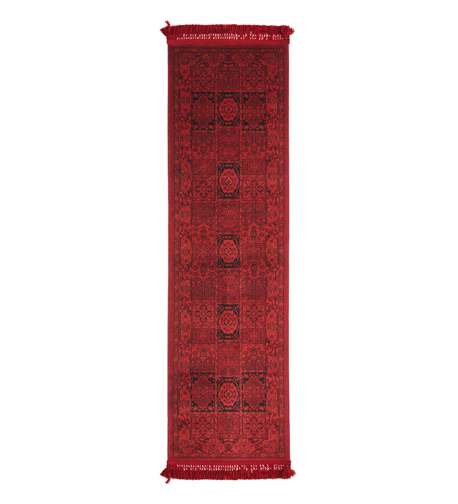 Afghan Classical Bedside Runner Red Black