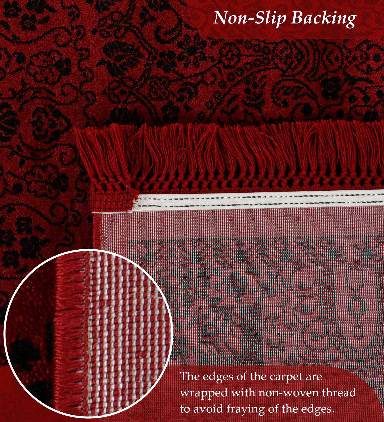 Afghan Classical Bedside Runner Black Red