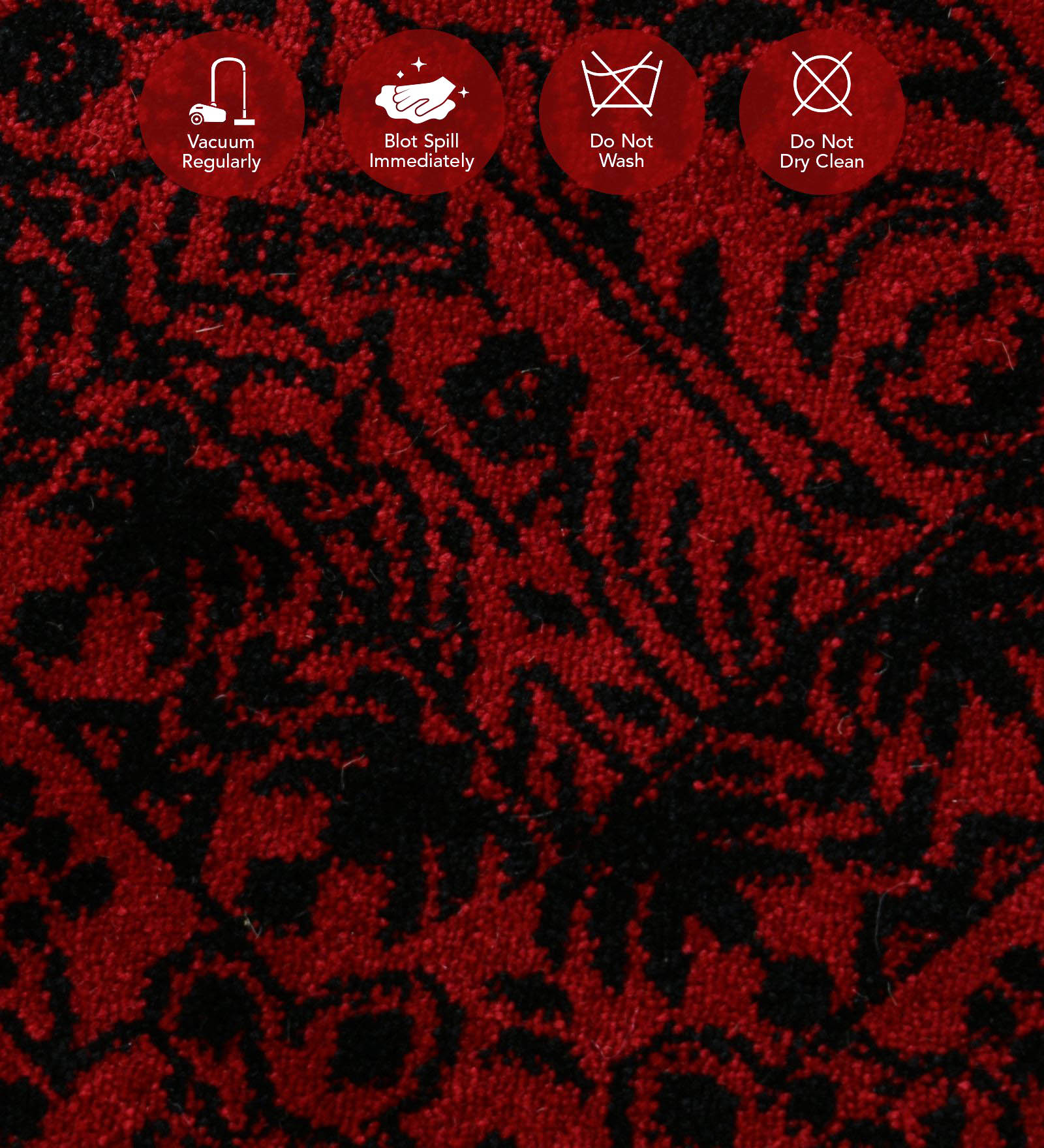 Afghan Classical Bedside Runner Black Red