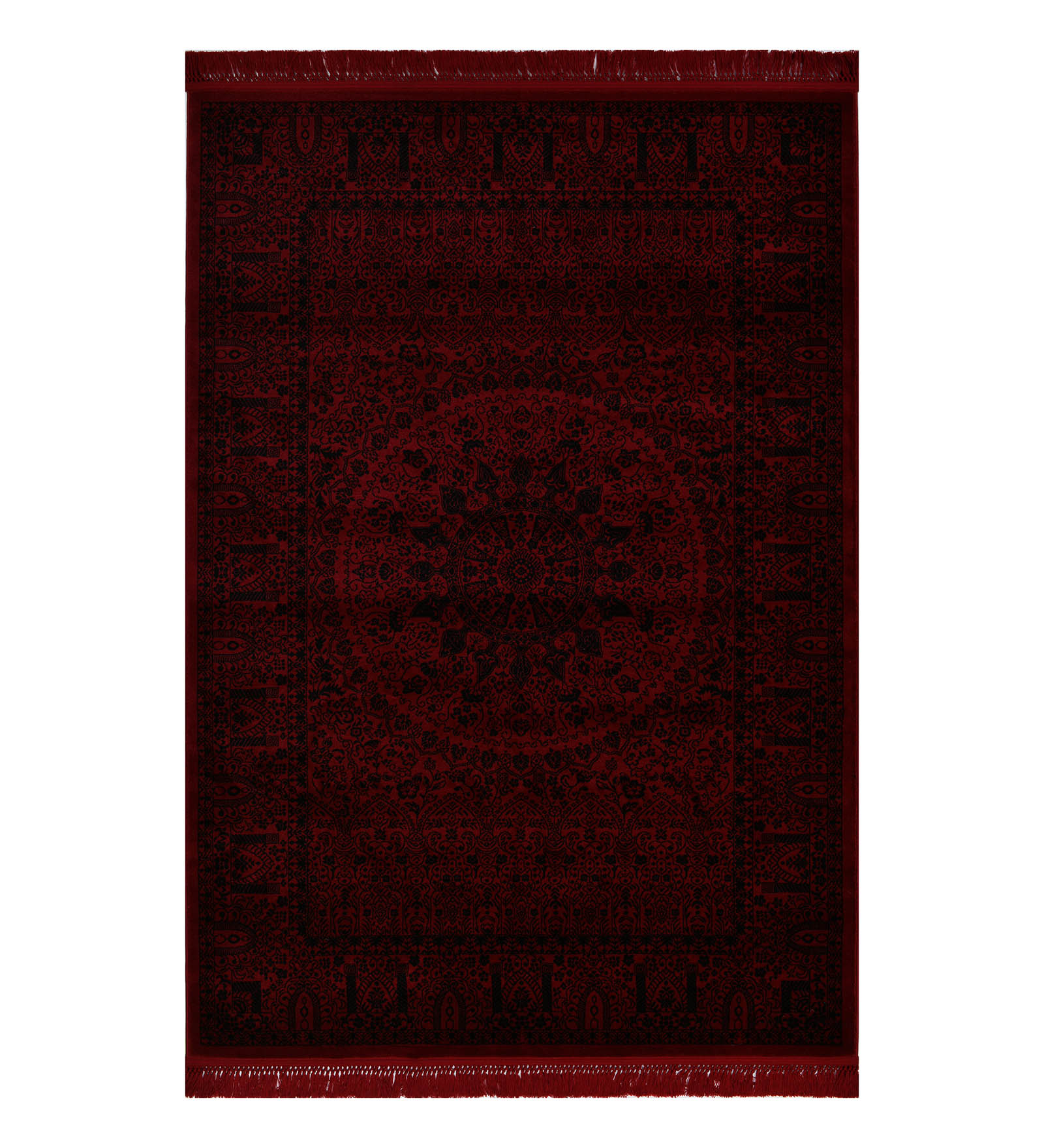 Afghan Classical Machine Made Carpet Black Red