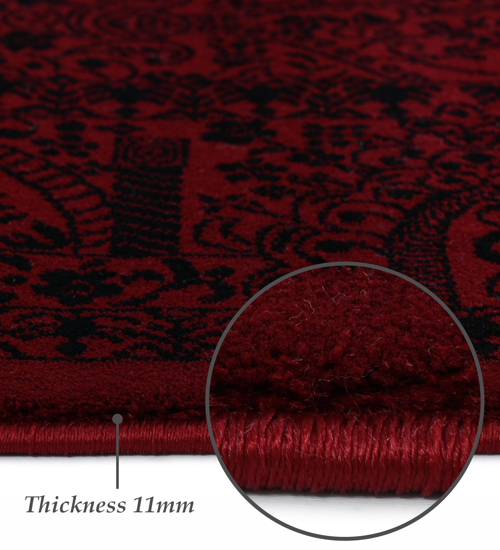 Afghan Classical Machine Made Carpet Black Red