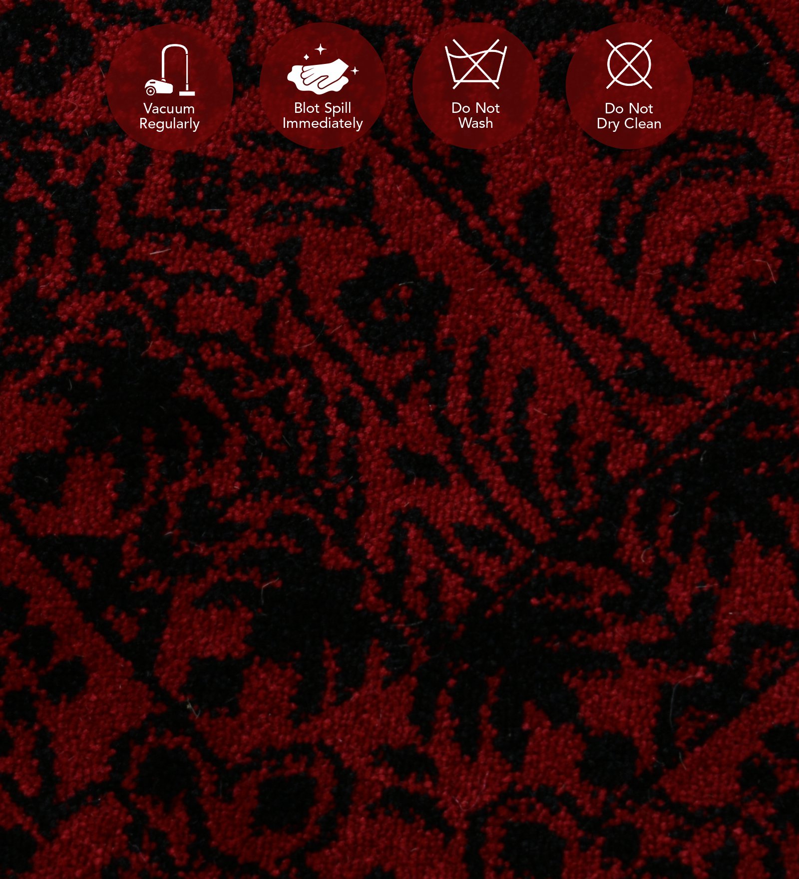 Afghan Classical Machine Made Carpet Black Red