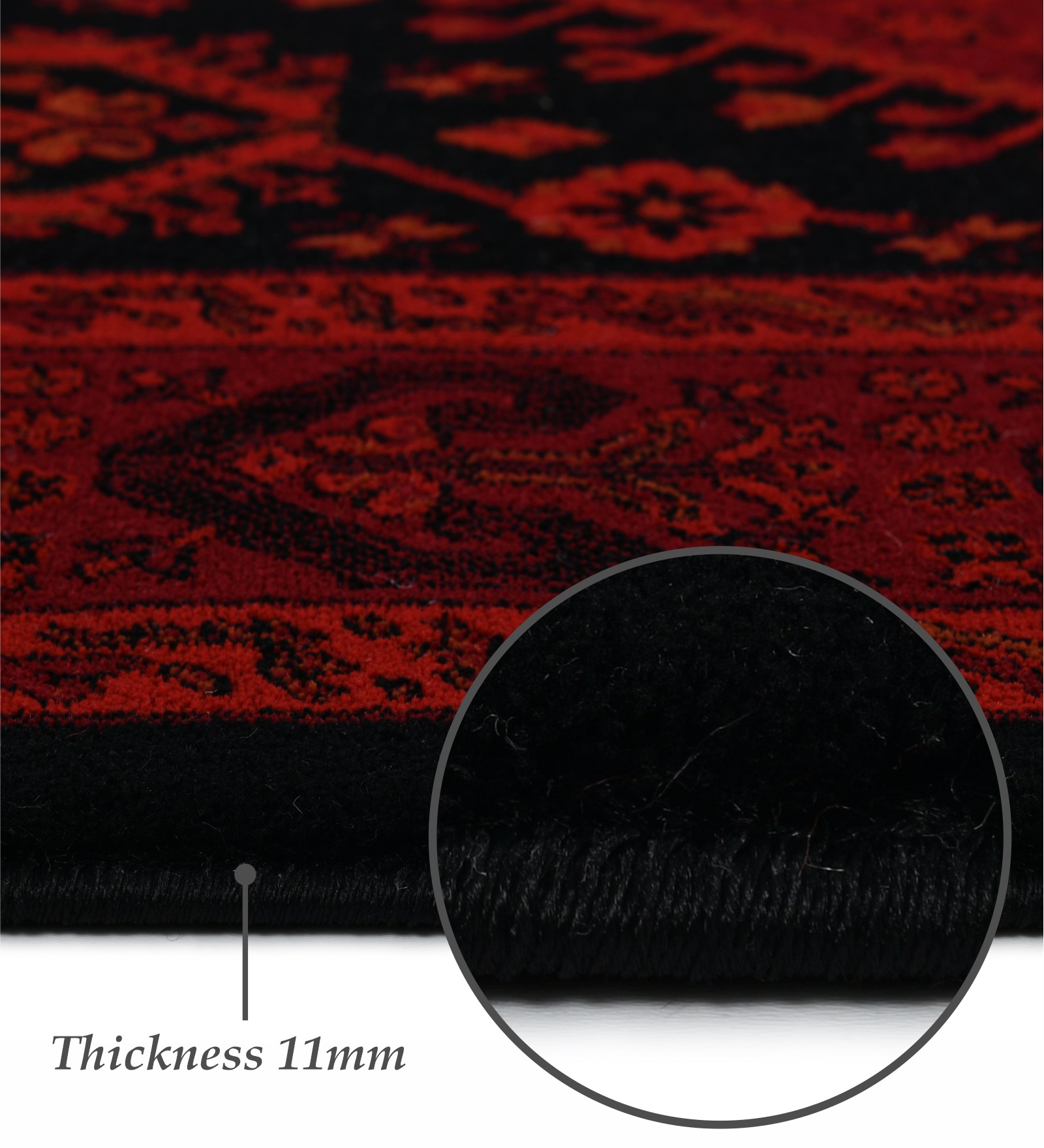 Afghan Classical Machine Made Carpet Red and Black