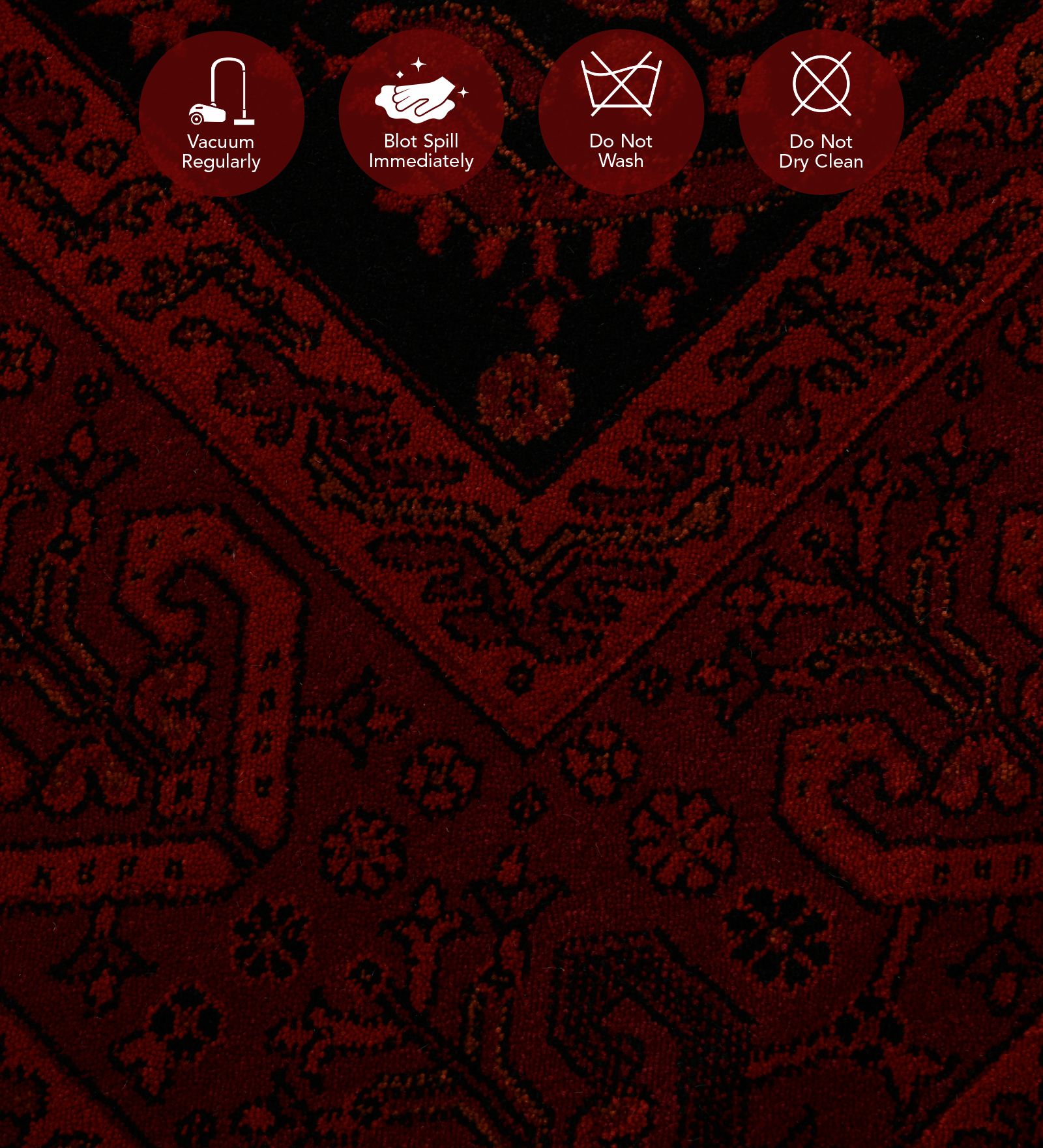 Afghan Classical Machine Made Carpet Red and Black