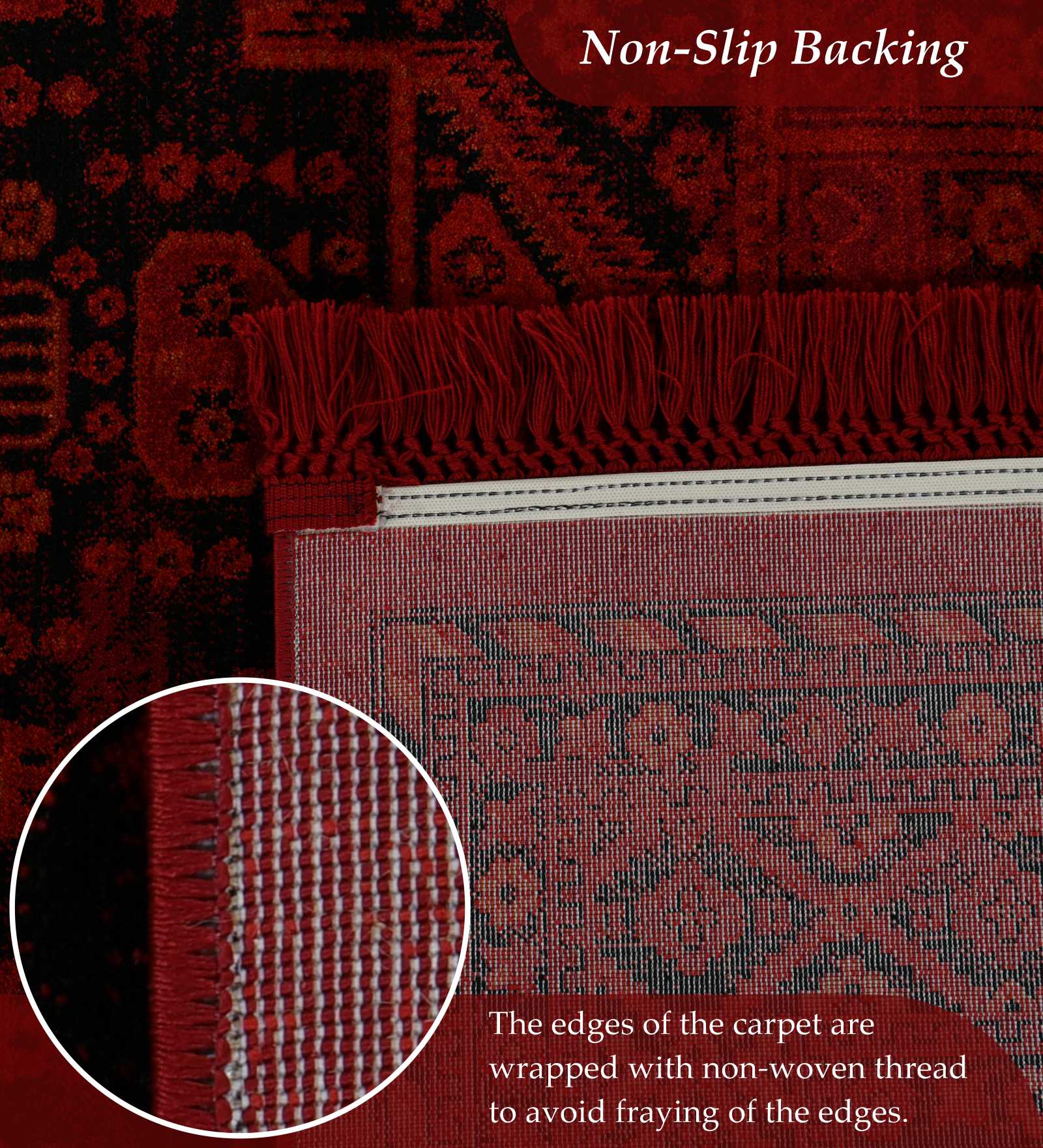 Afghan Classical Machine Made Carpet Red