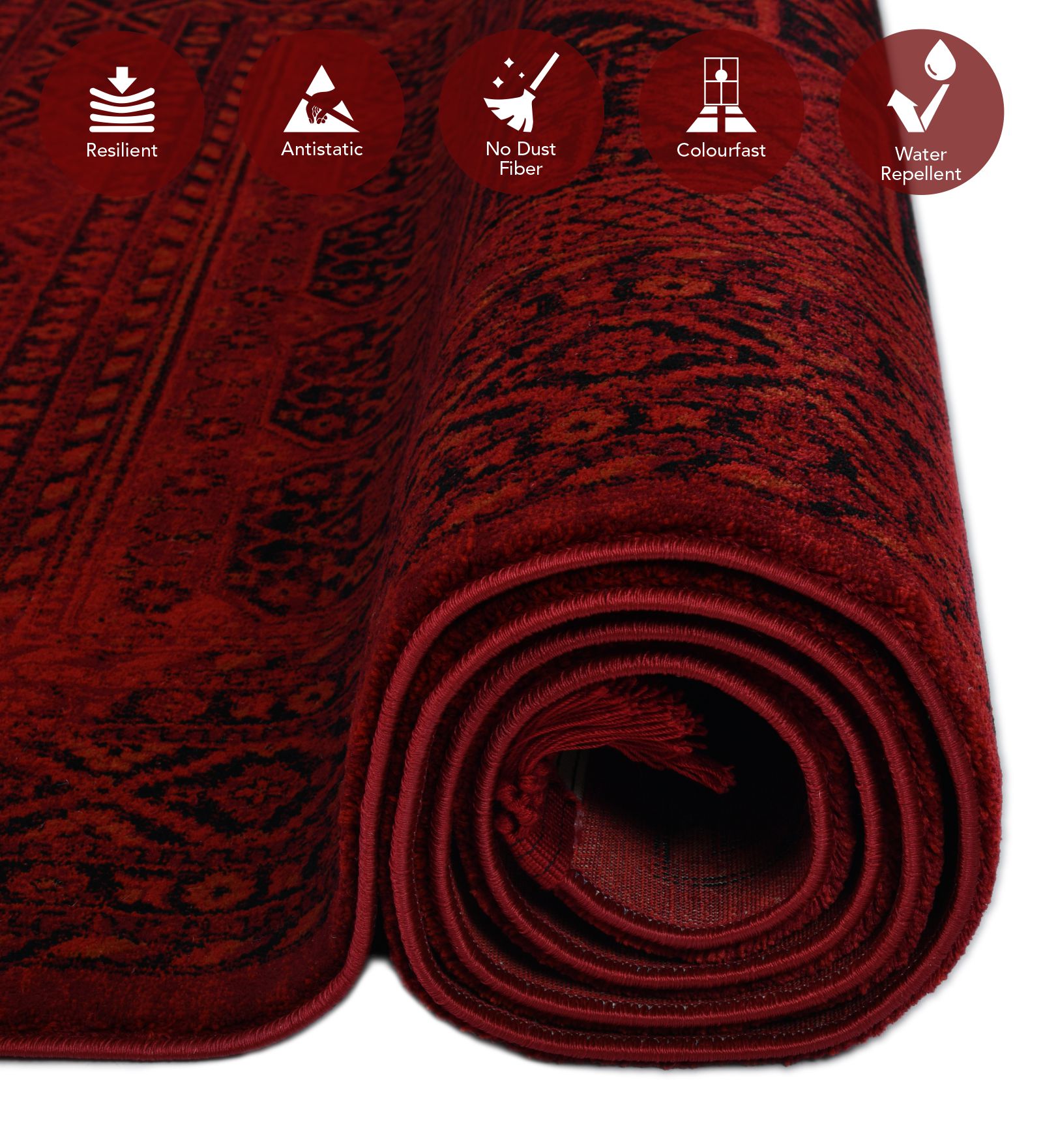 Afghan Classical Machine Made Carpet Red