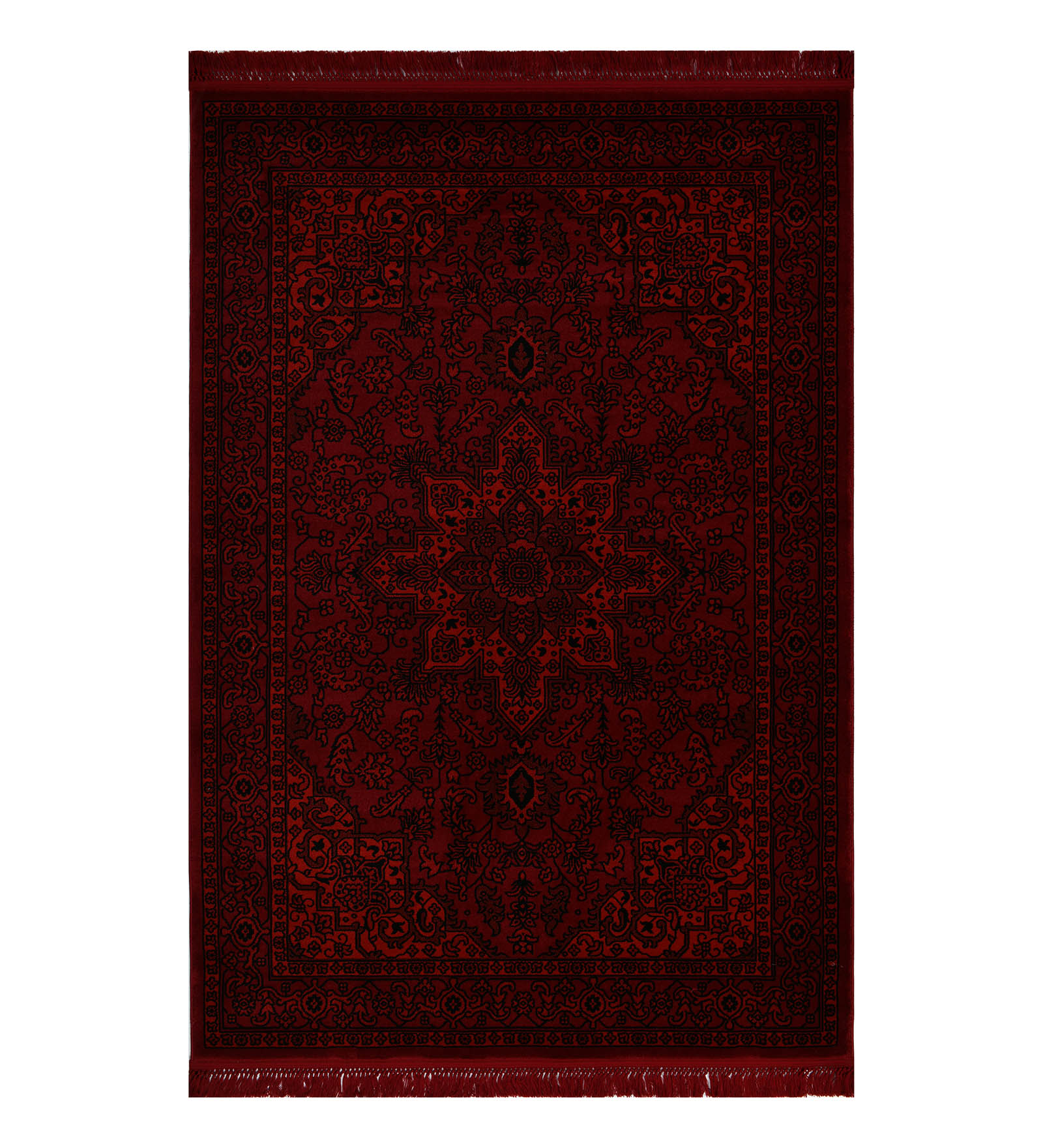 Afghan Classical Machine Made Carpet Black and Red