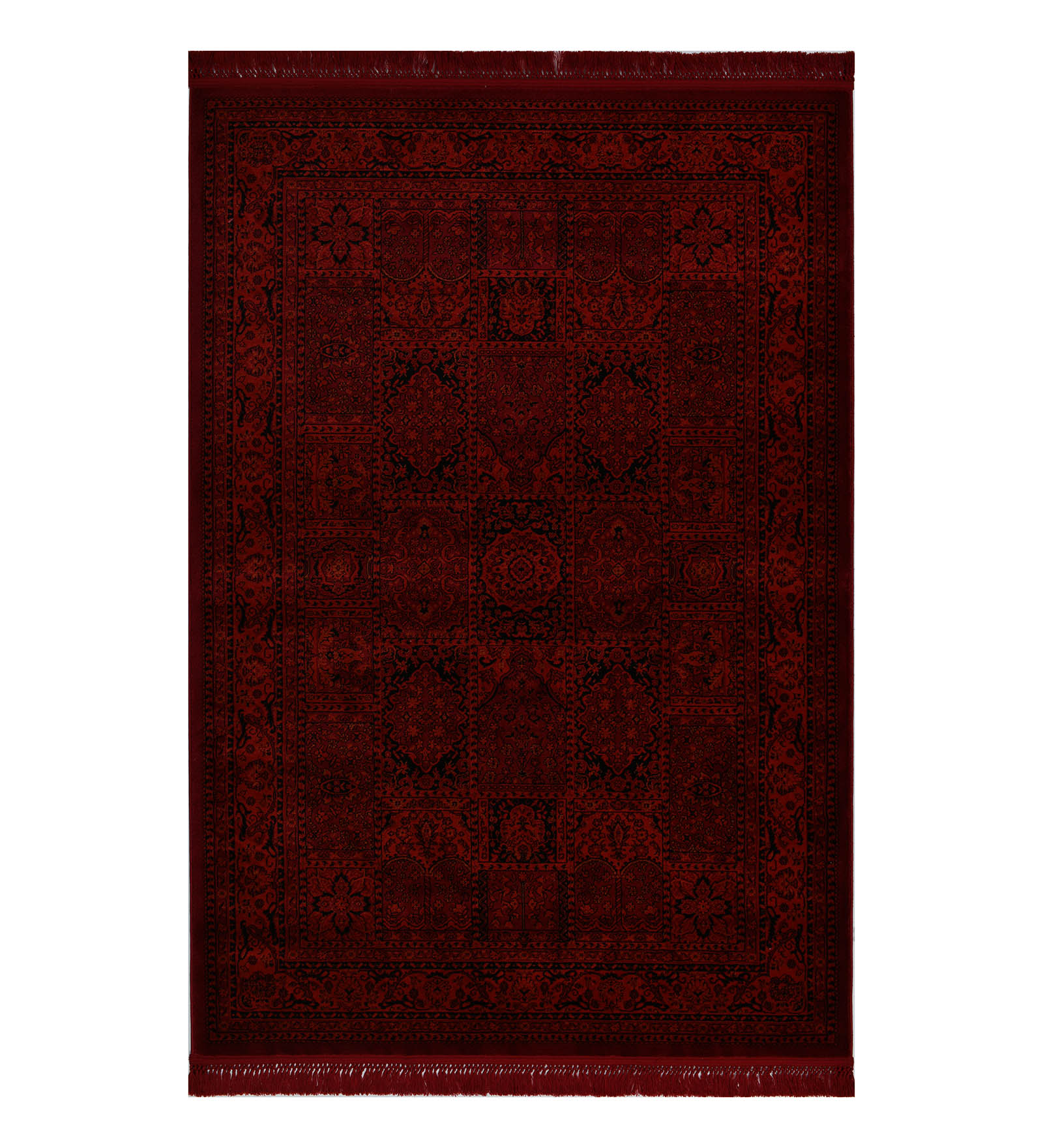Afghan Classical Machine Made Carpet Red Black