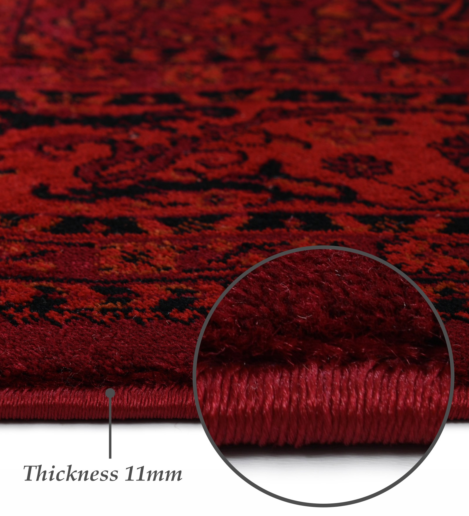 Afghan Classical Machine Made Carpet Red Black