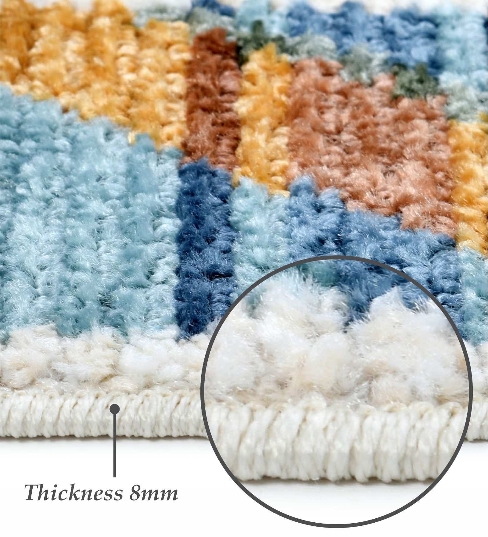 Nepal Abstract Machine Made Carpet Blue and Green