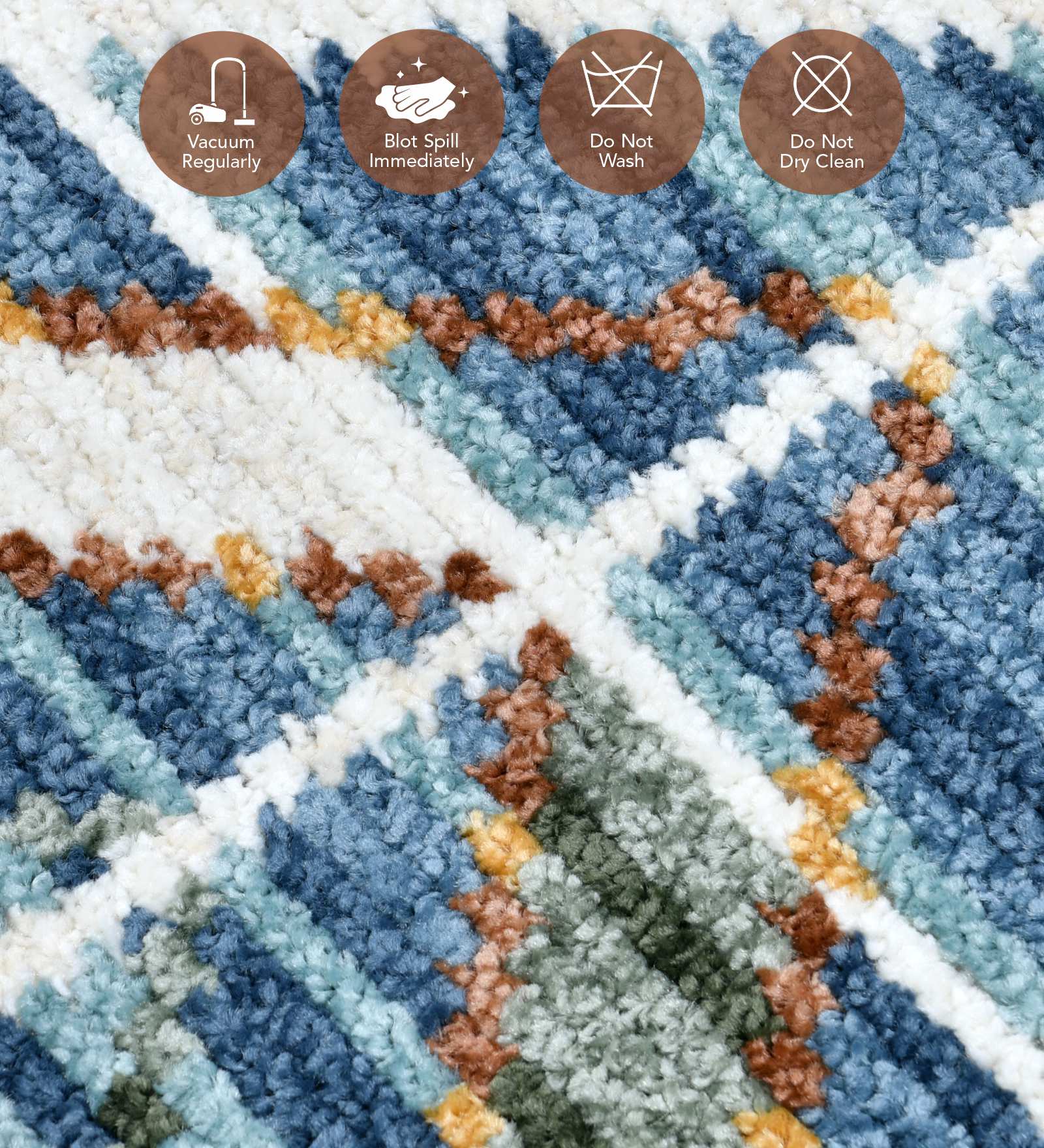 Nepal Abstract Machine Made Carpet Blue and Green