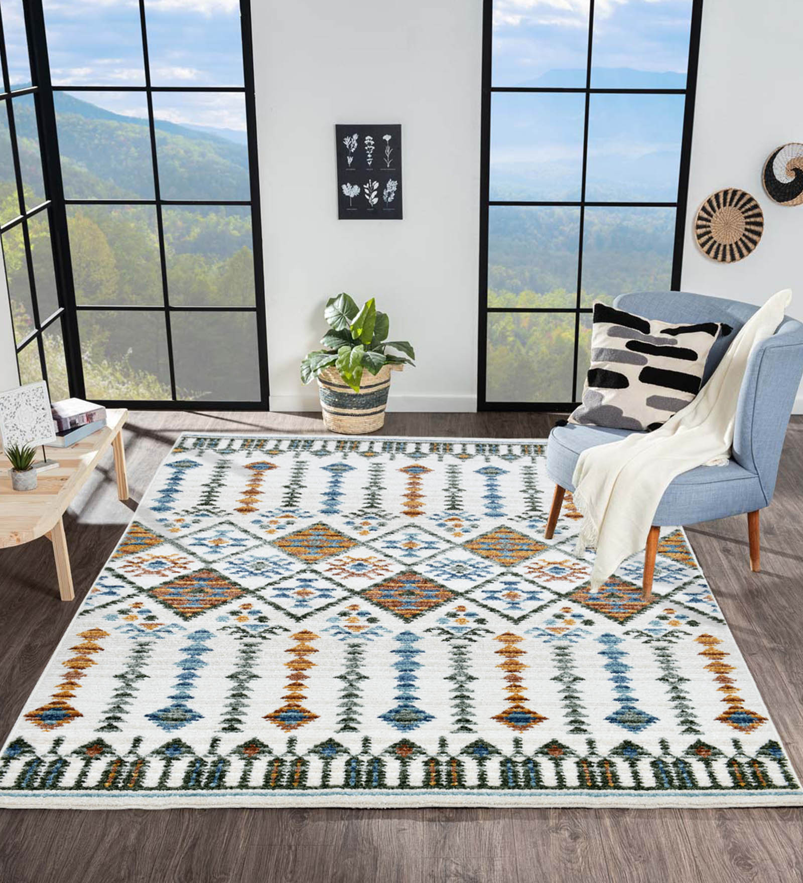 Nepal Neo Classical Machine Made Carpet Cream and Rust