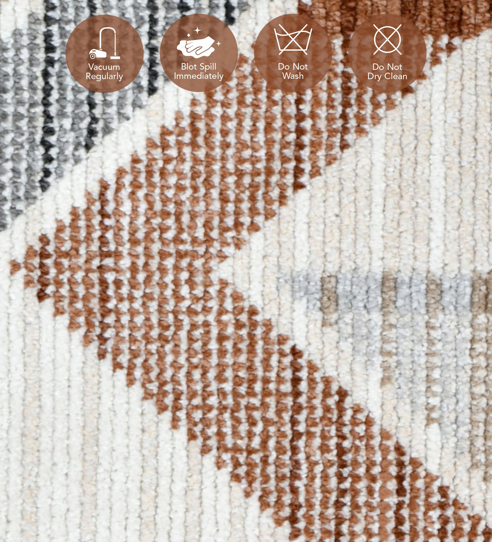 Nepal Abstract Machine Made Carpet Cream and Brown