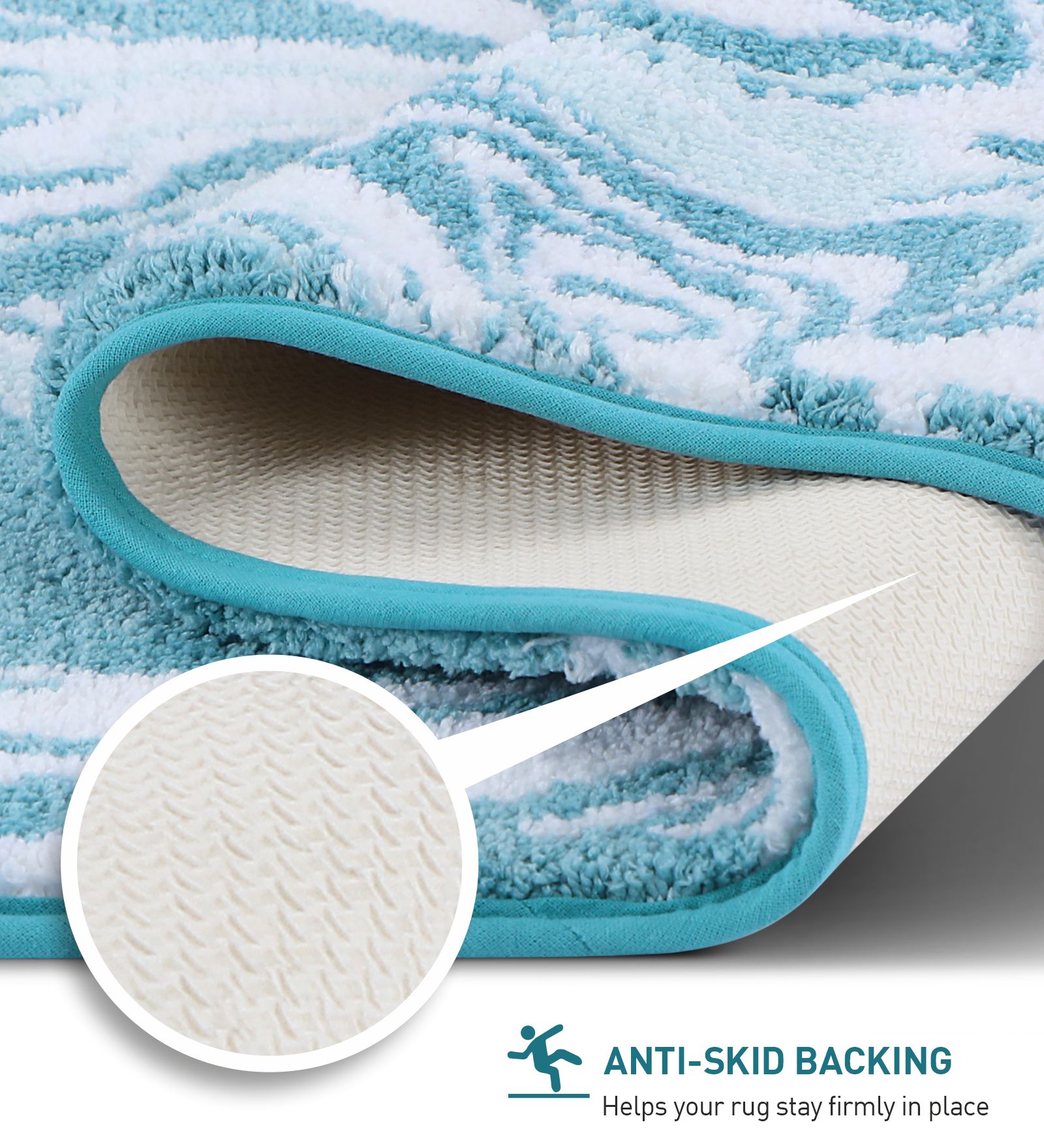 Onyx Anti-skid Super Soft Bath Mat Aqua