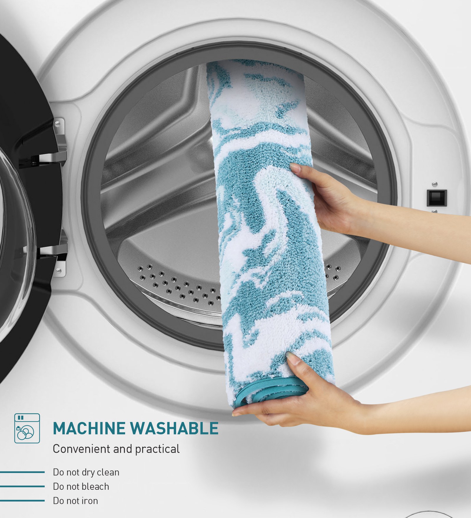 Onyx Anti-skid Super Soft Bath Mat Aqua