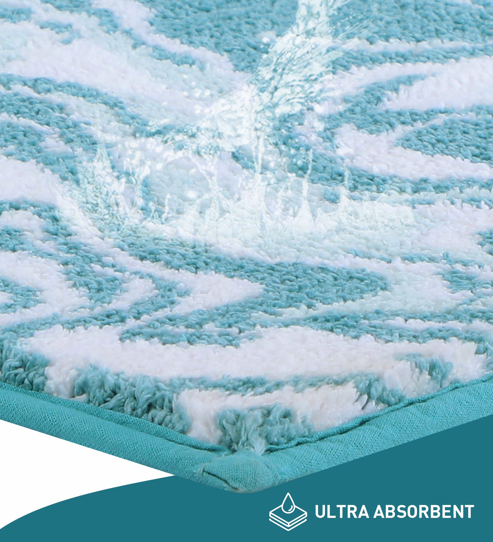 Onyx Anti-skid Super Soft Bath Mat Aqua