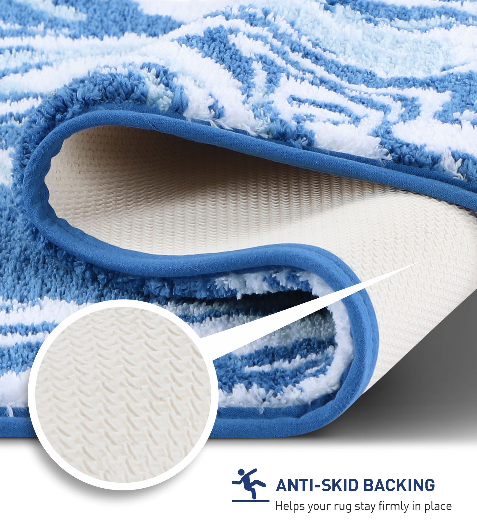 Onyx Anti-skid Super Soft Bath Mat Blue