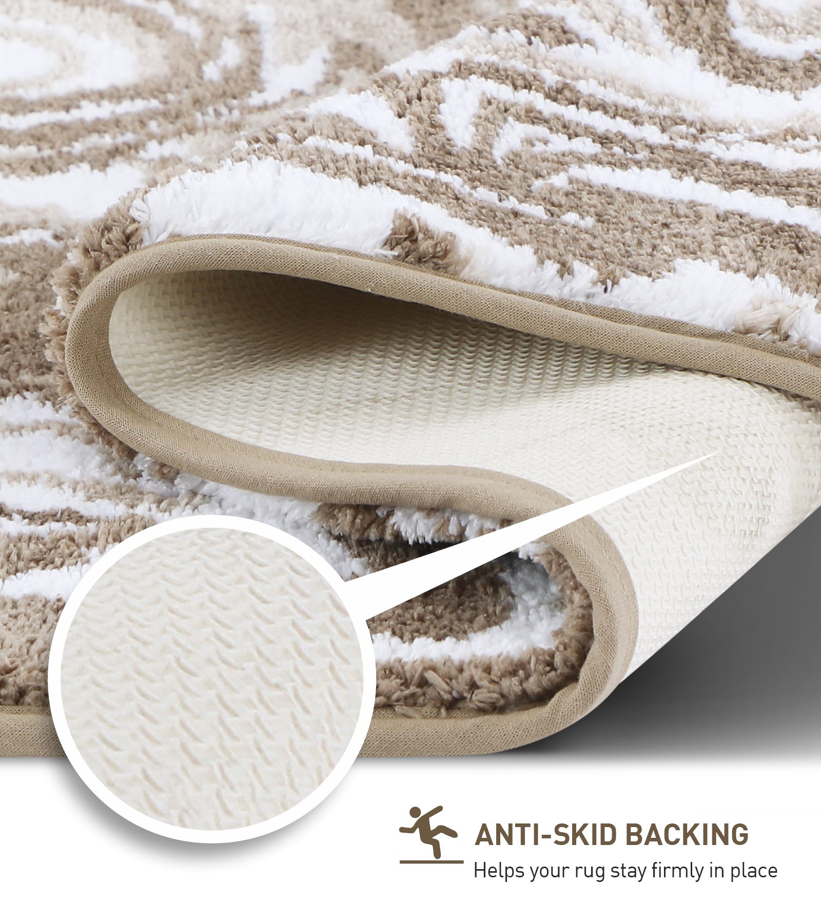 Onyx Anti-skid Super Soft Bath Mat Beige