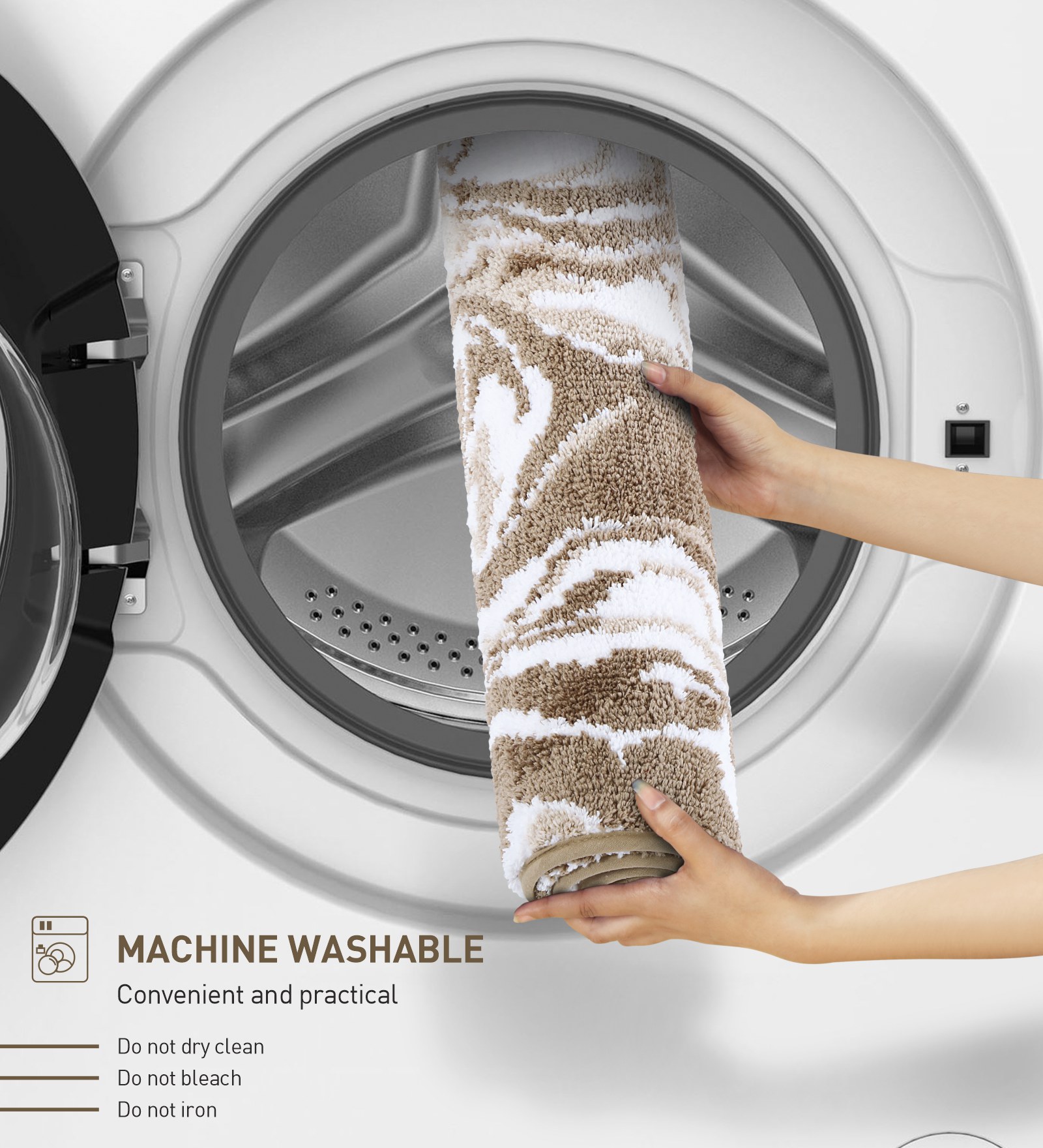 Onyx Anti-skid Super Soft Bath Mat Beige