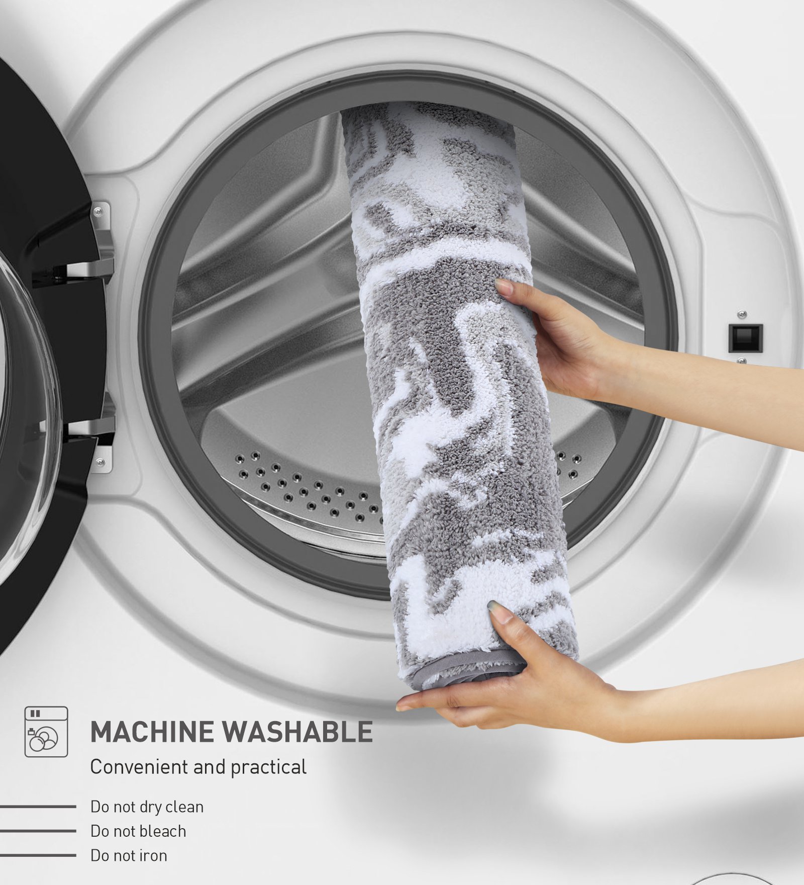 Onyx Anti-skid Super Soft Bath Mat Grey