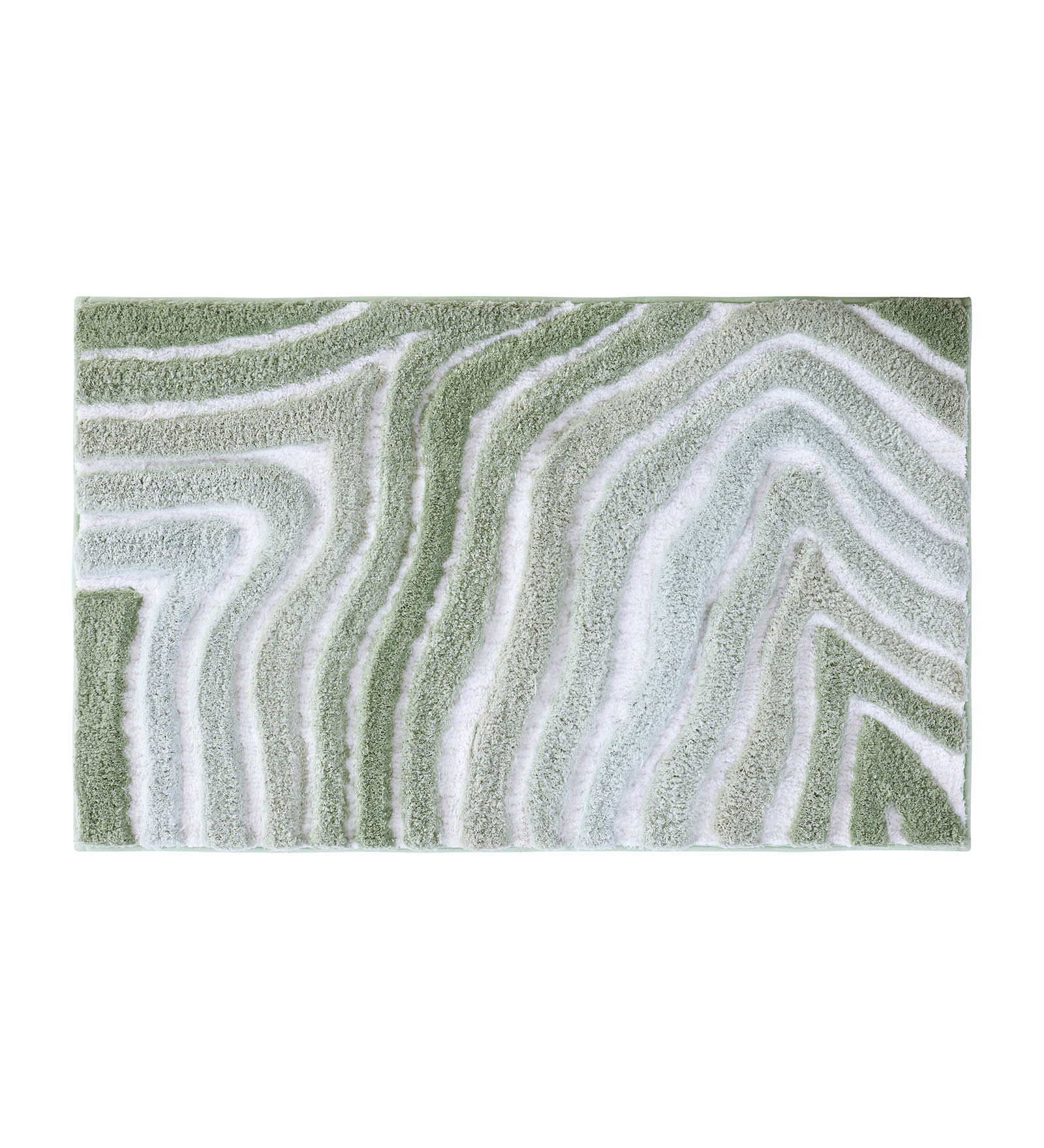 Hermosa Quick Dry Anti Skid Bath Mat Sage and White