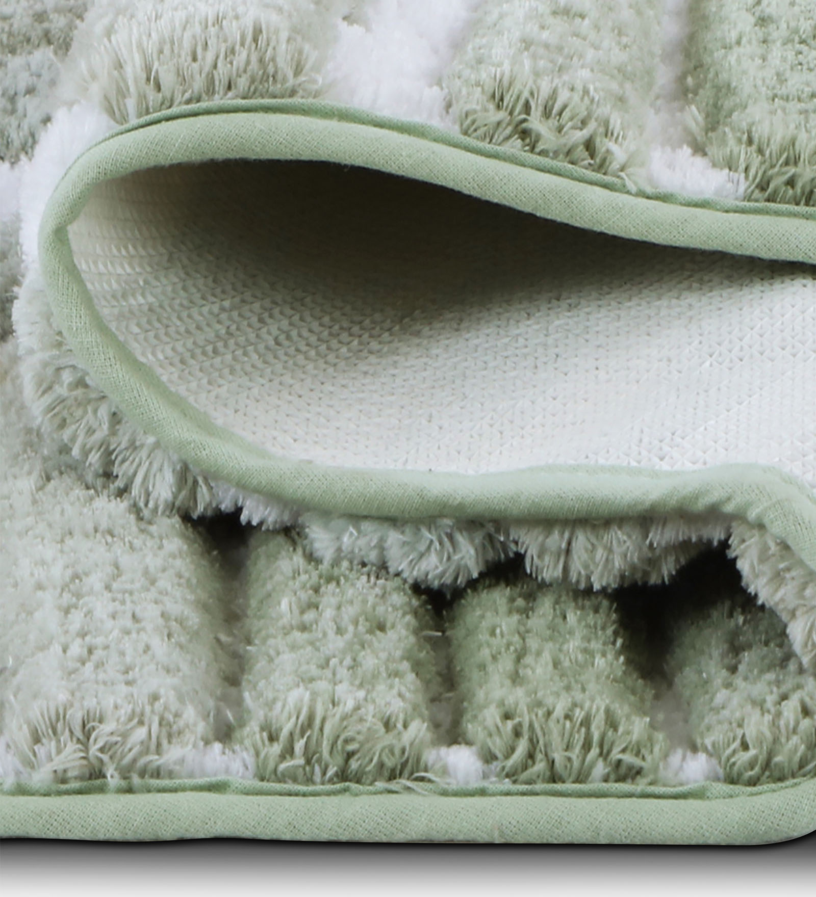 Hermosa Quick Dry Anti Skid Bath Mat Sage and White