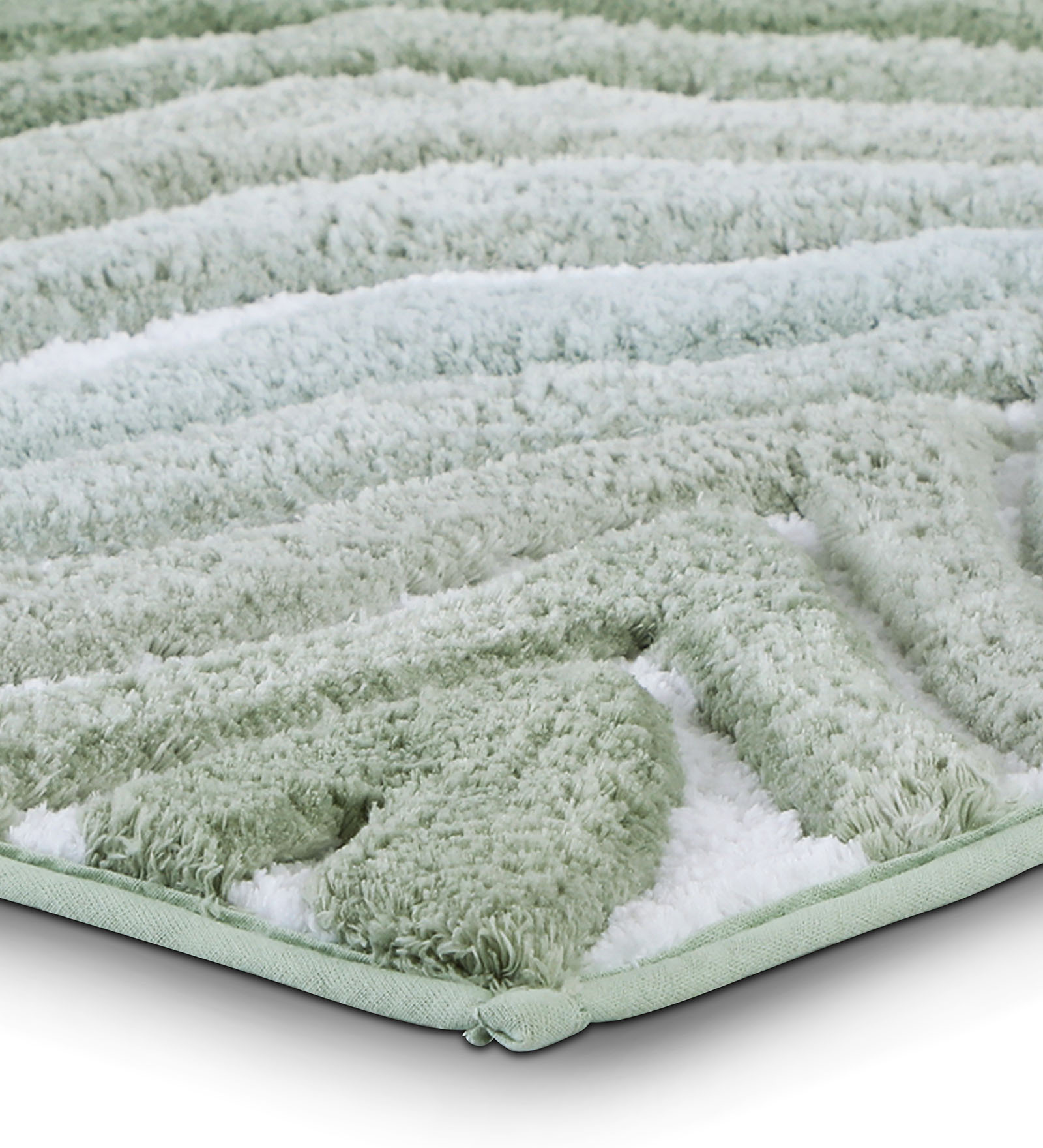 Hermosa Quick Dry Anti Skid Bath Mat Sage and White